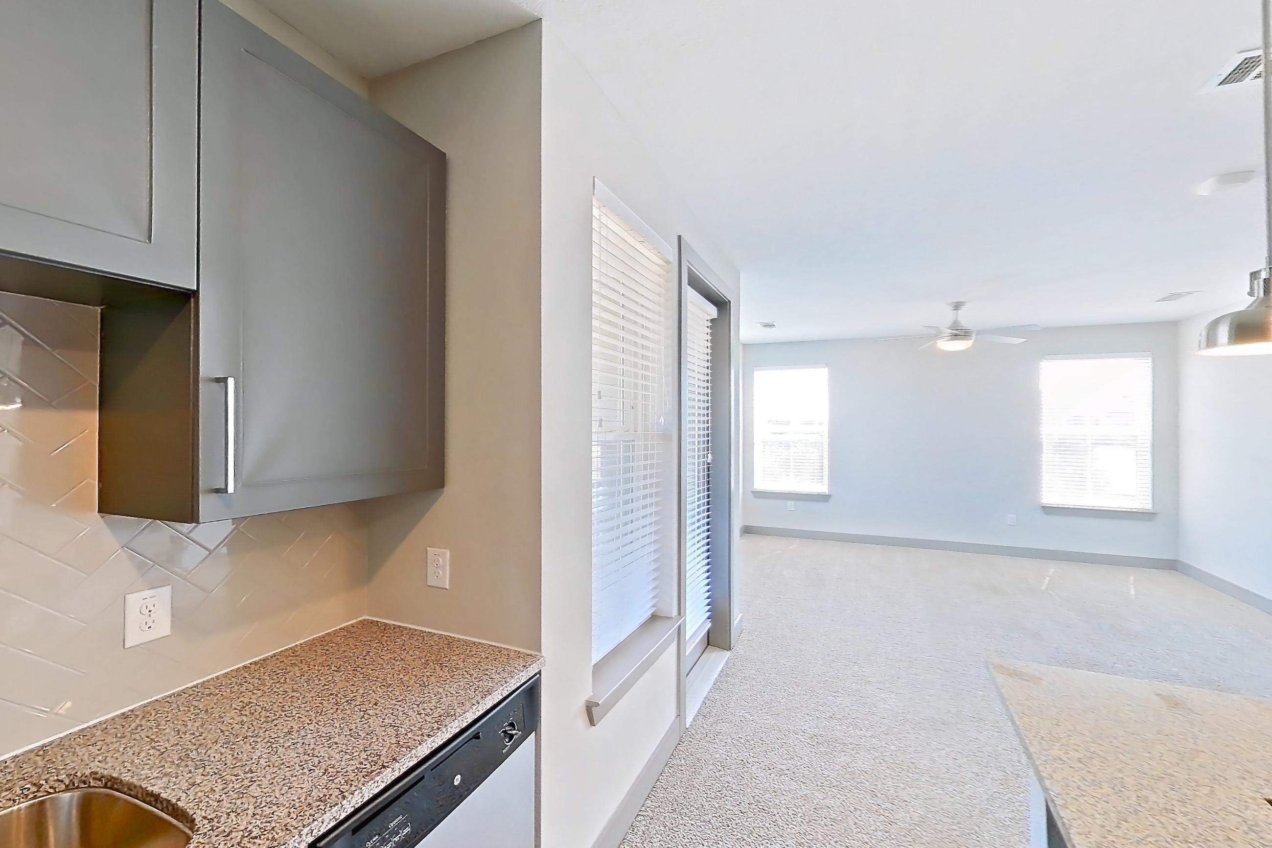 Kitchen in a 2C floor plan apartment, representative of Apartment 01209 at Embree Hill