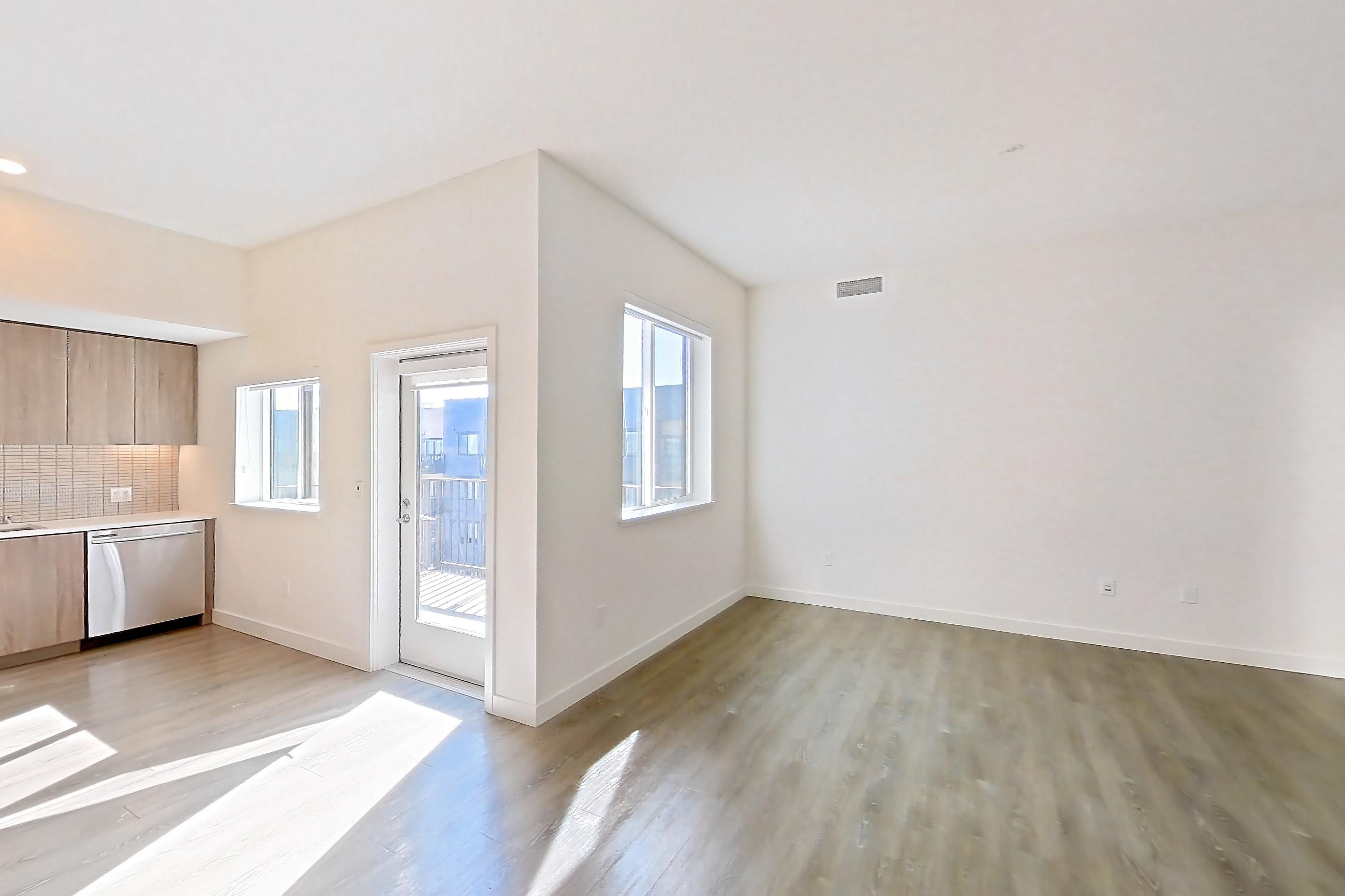 Living room in Apartment 0-812 at Webster Eleven, 3A floor plan