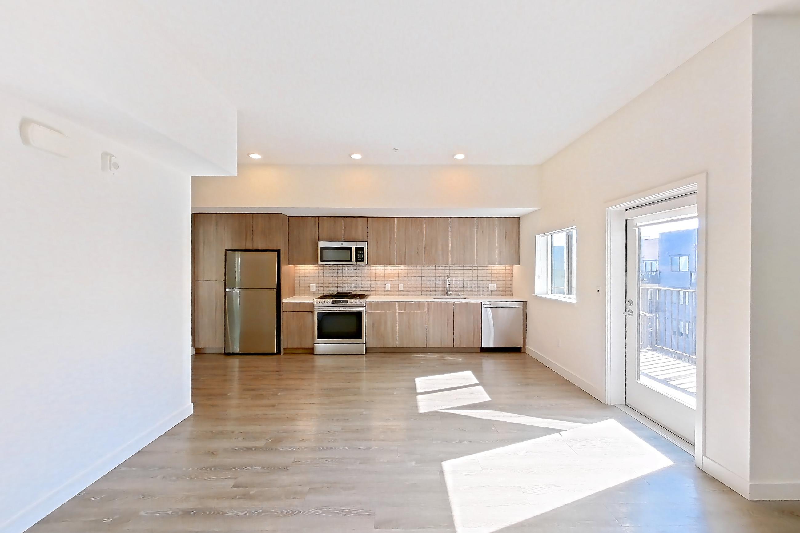 Living room in Apartment 0-812 at Webster Eleven, 3A floor plan