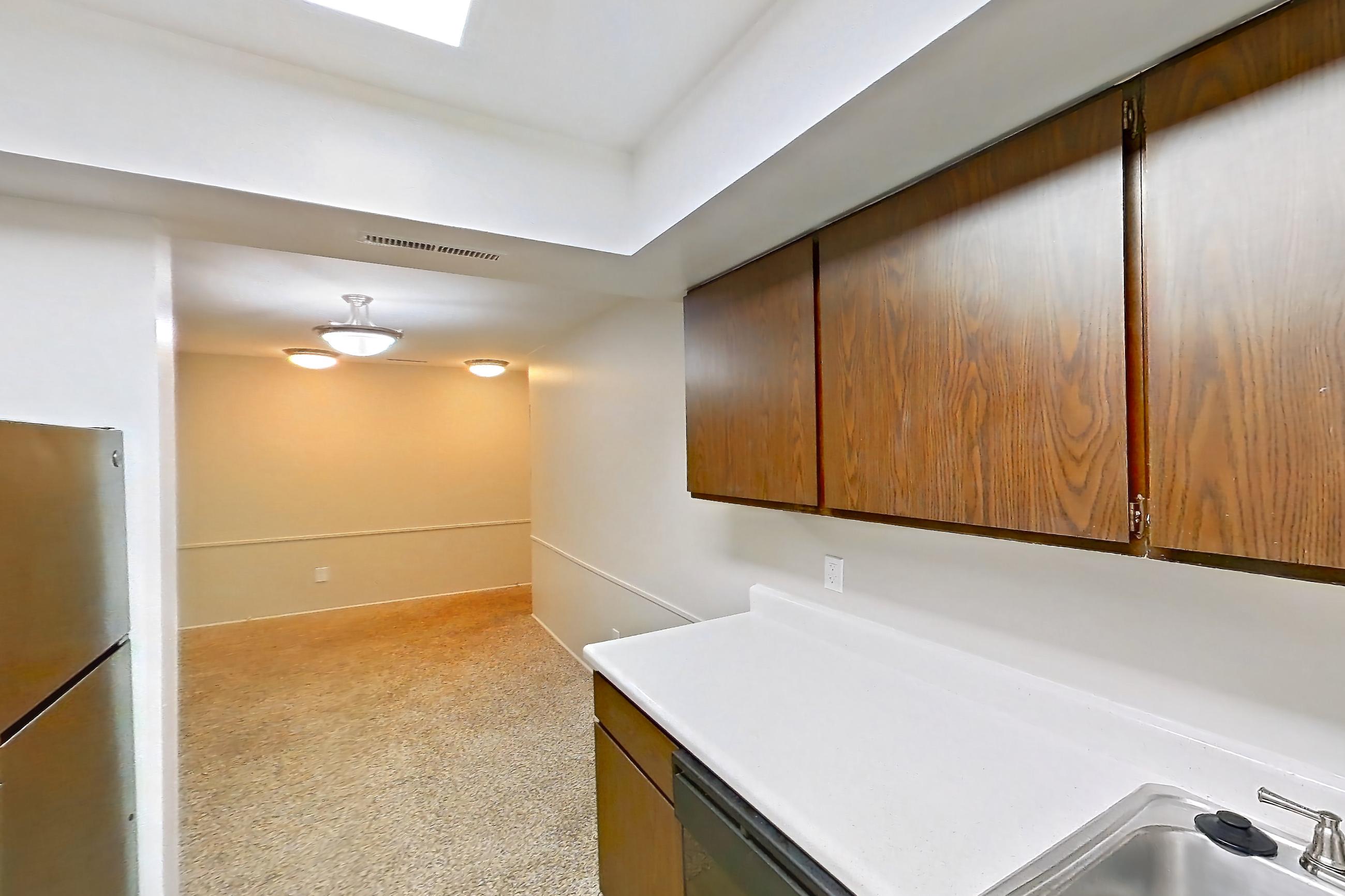 Kitchen in a Chancellor floor plan apartment, representative of Apartment 2611-2AB at Canterbury Green