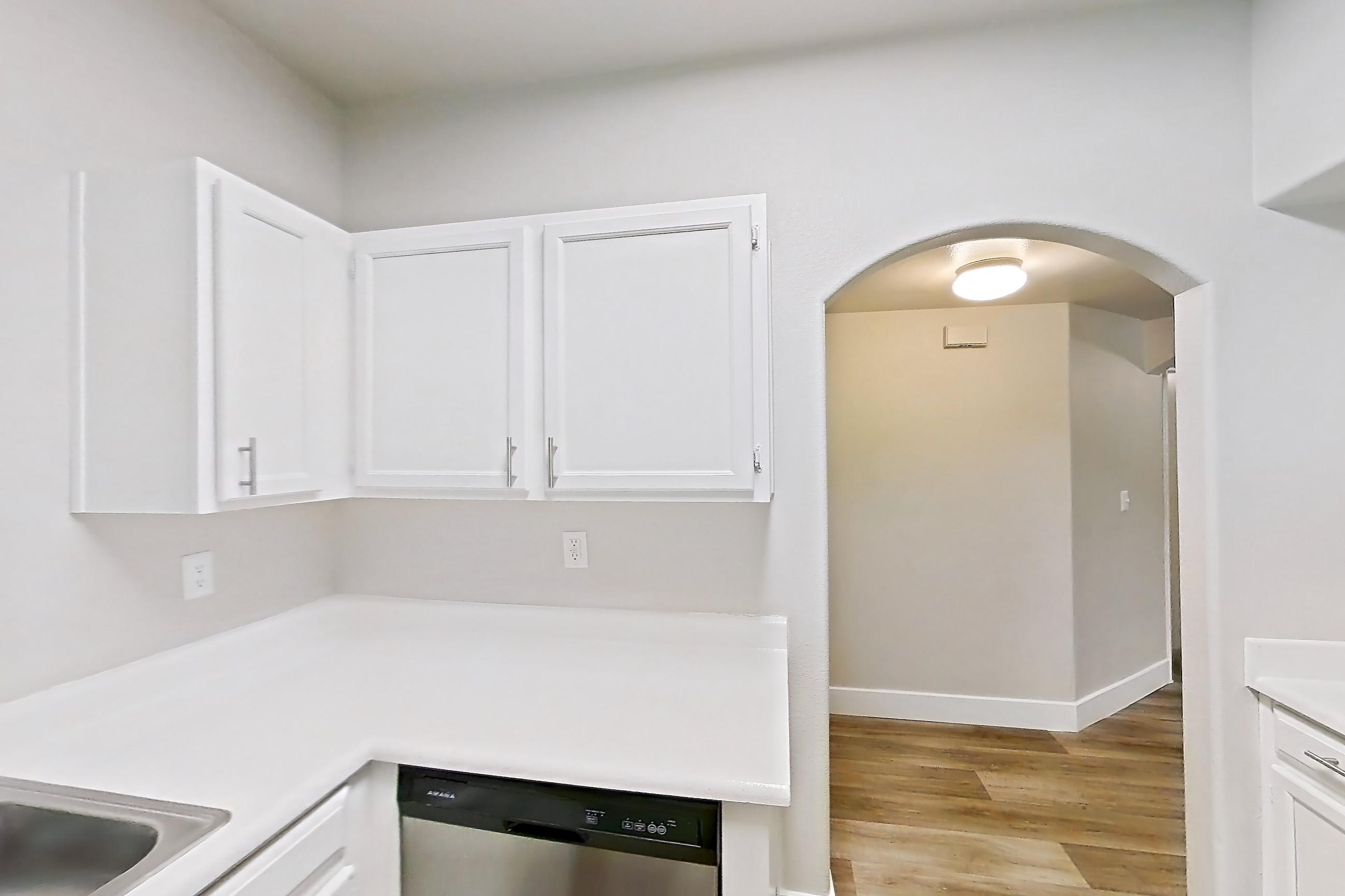 Kitchen in a 2B floor plan apartment, representative of Apartment 213 at Vintage Pointe
