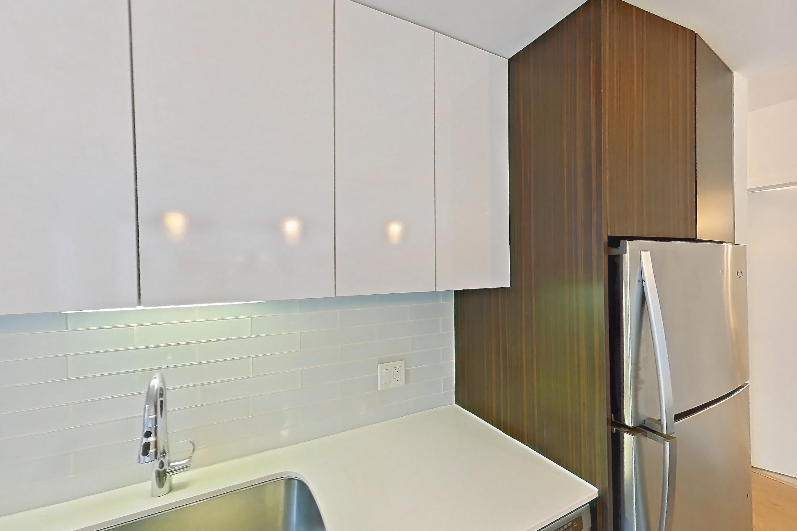 Kitchen in a 1G floor plan apartment, representative of Apartment 3901 at Mila