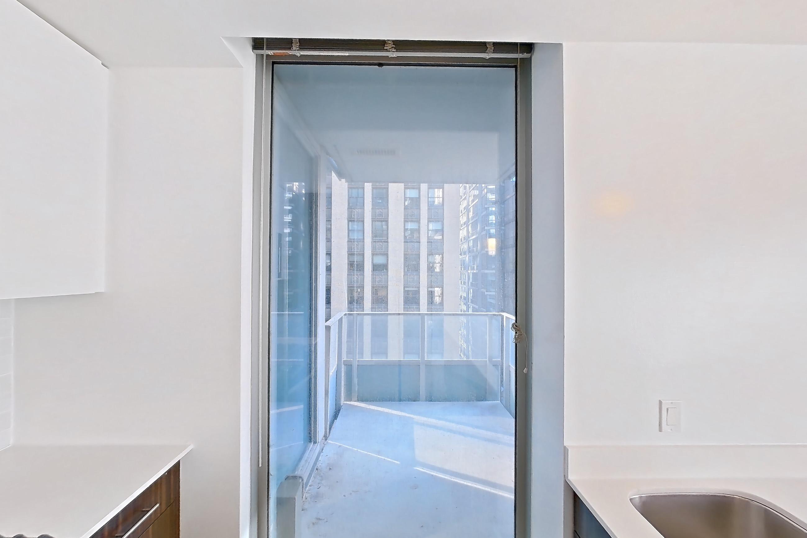 Kitchen in a 2A floor plan apartment, representative of Apartment 3307 at Mila