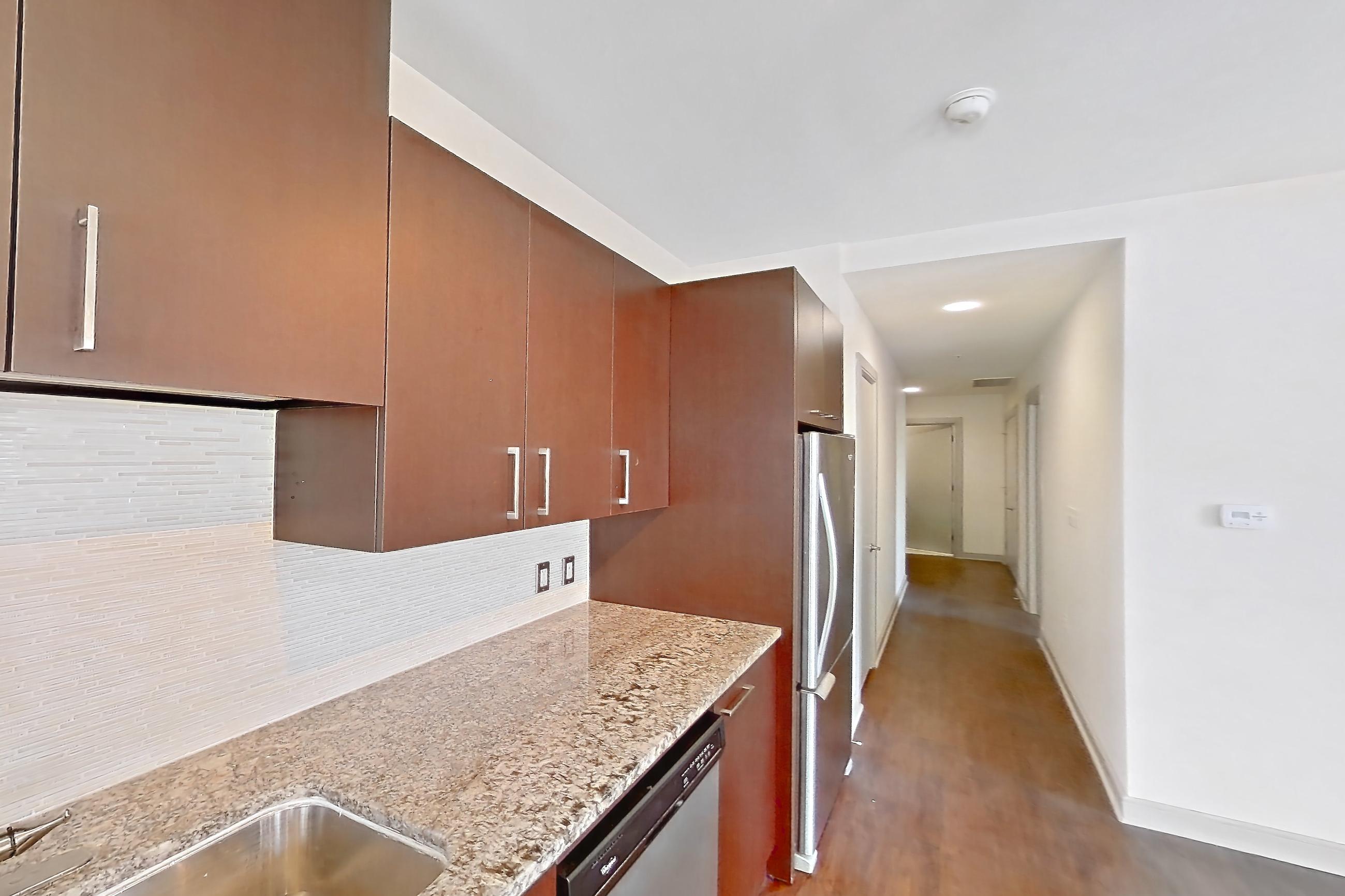 Kitchen in a 1C floor plan apartment, representative of Apartment C-0821 at The Continental