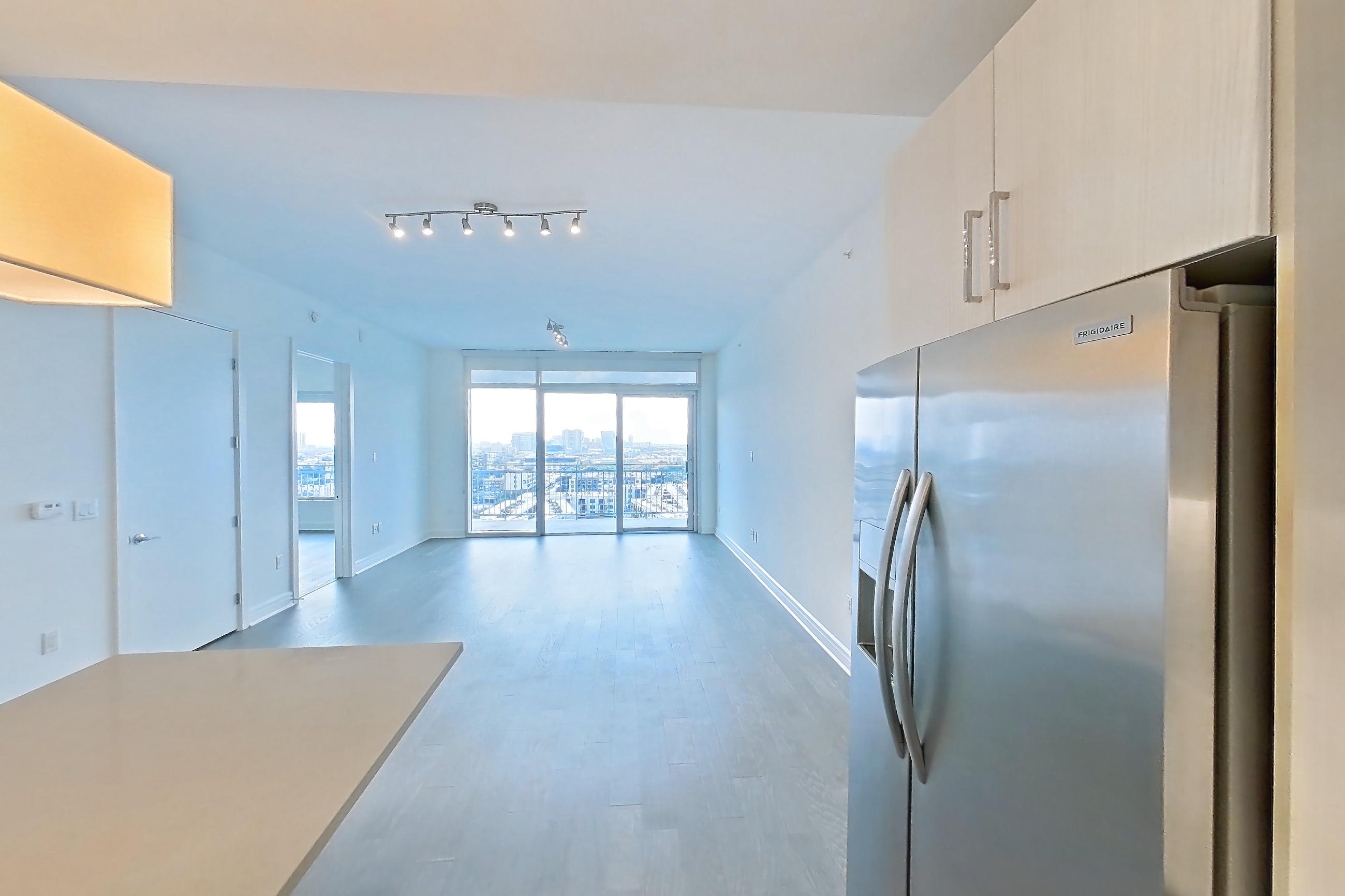 Kitchen in a A12 floor plan apartment, representative of Apartment 907 at Luminary Residences