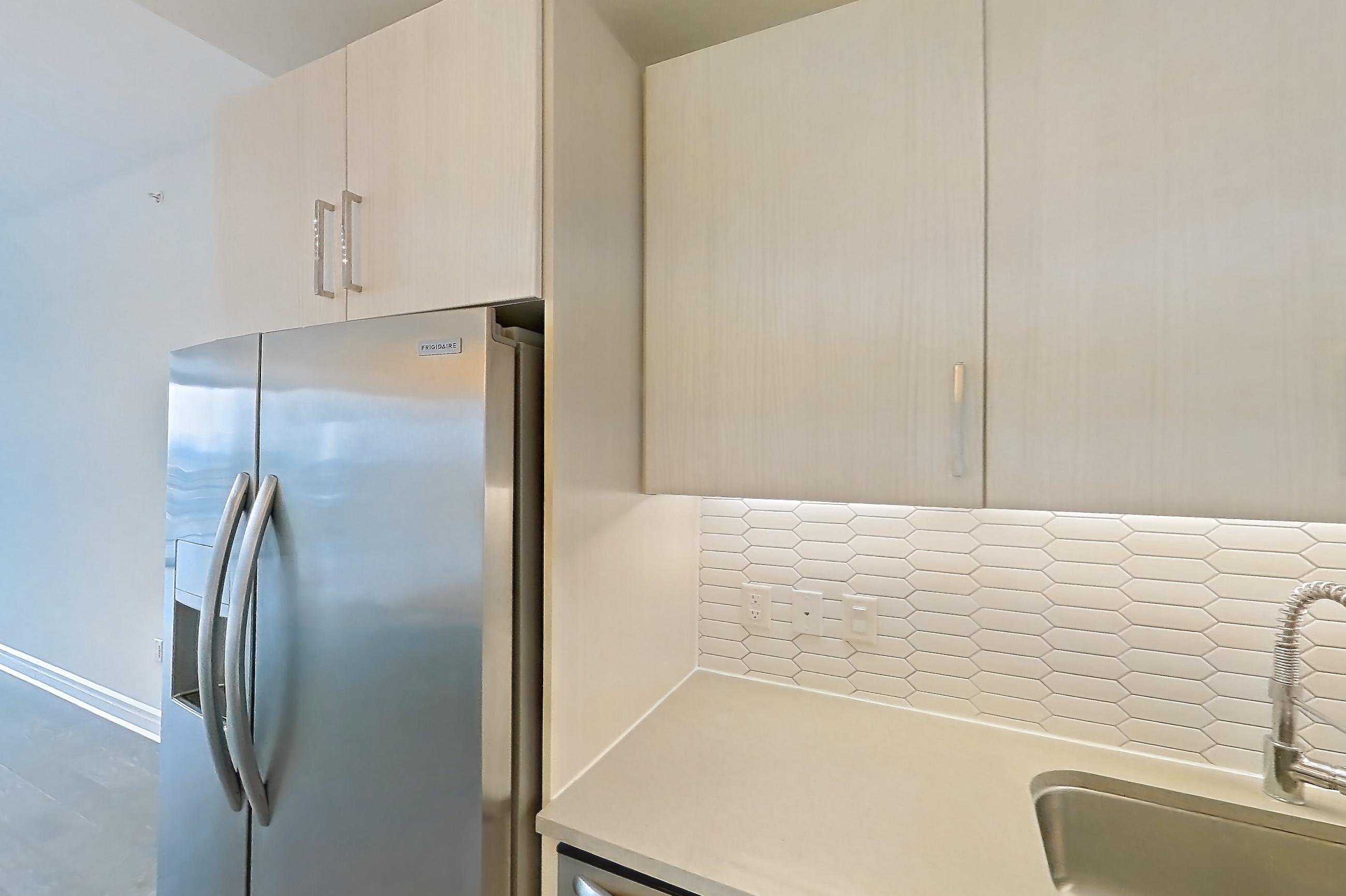 Kitchen in a A12 floor plan apartment, representative of Apartment 907 at Luminary Residences
