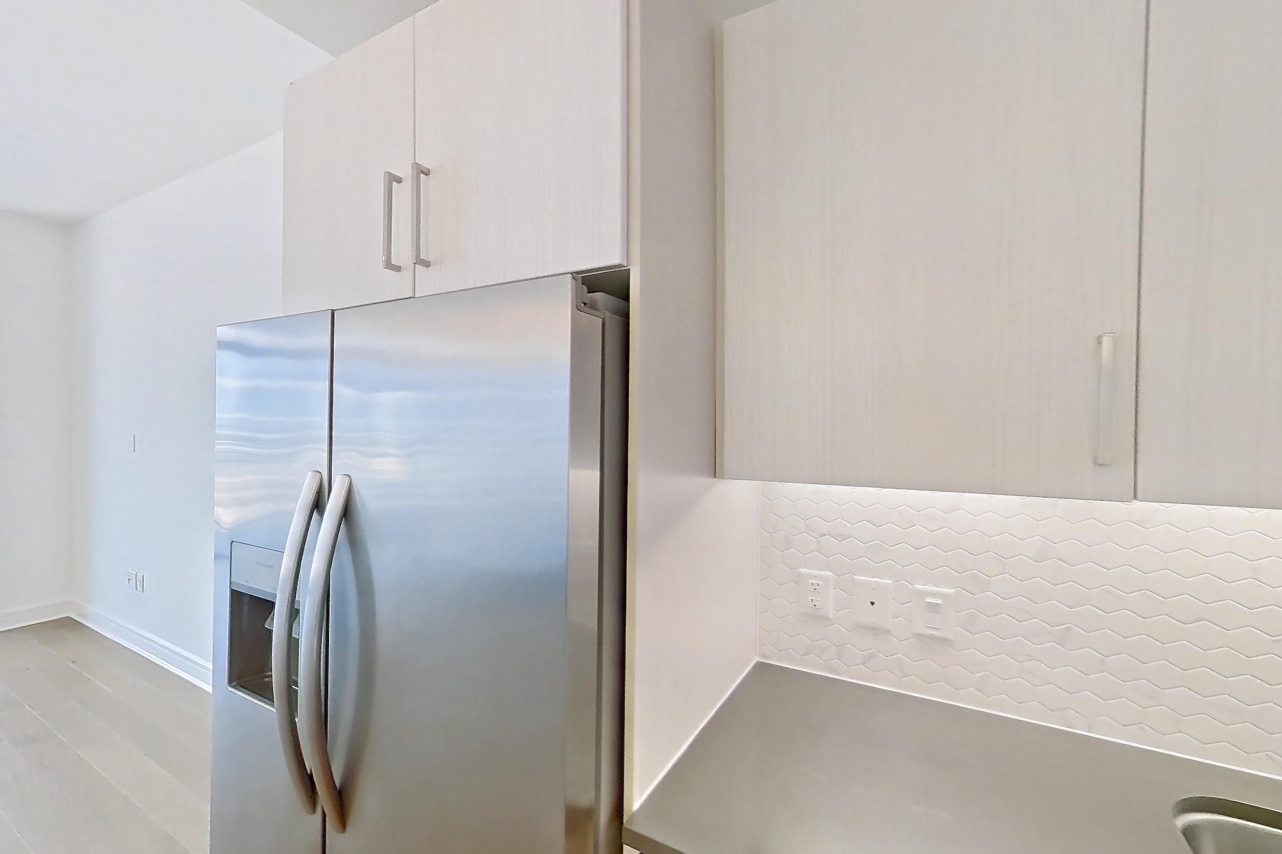 Kitchen in a A8 floor plan apartment, representative of Apartment 1008 at Luminary Residences