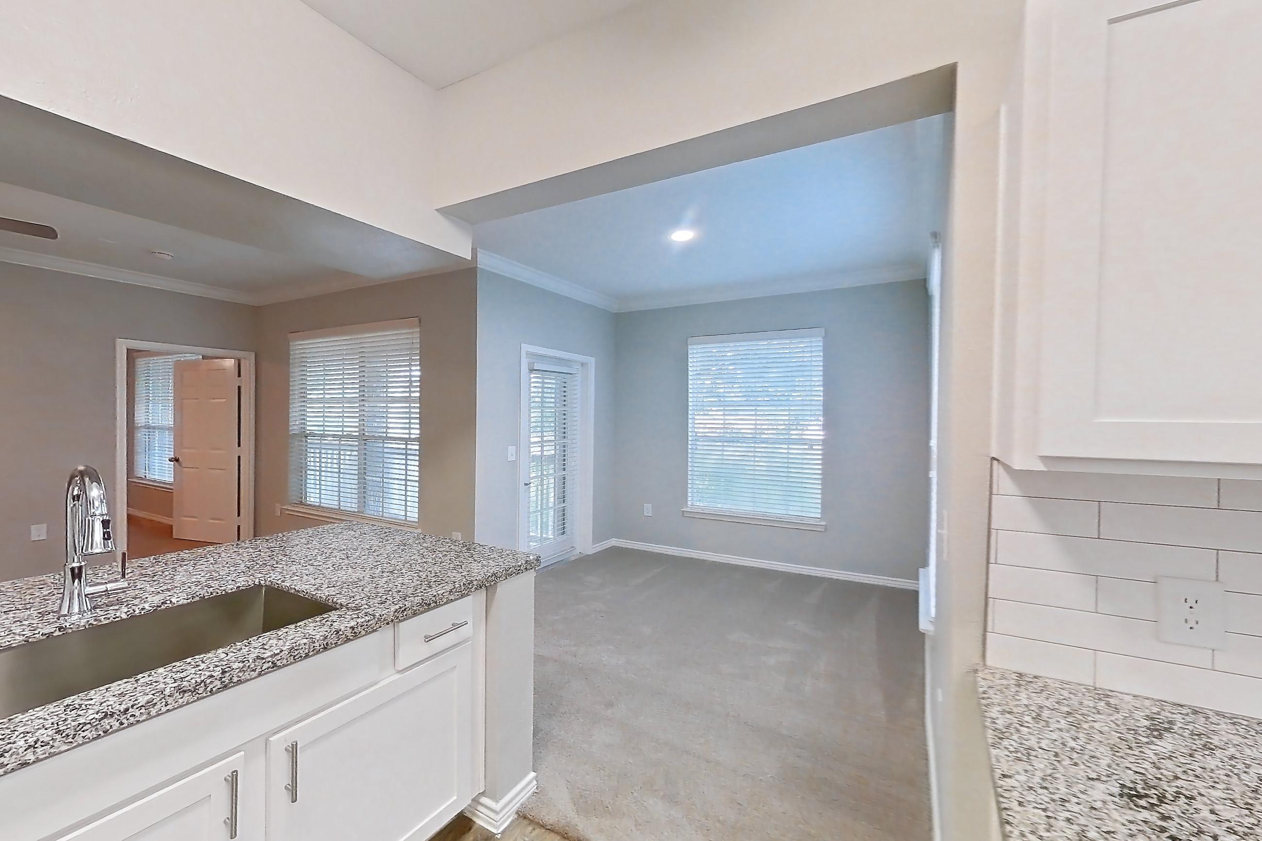 Kitchen in a 2B floor plan apartment, representative of Apartment 1038 at Reserve at Kingwood