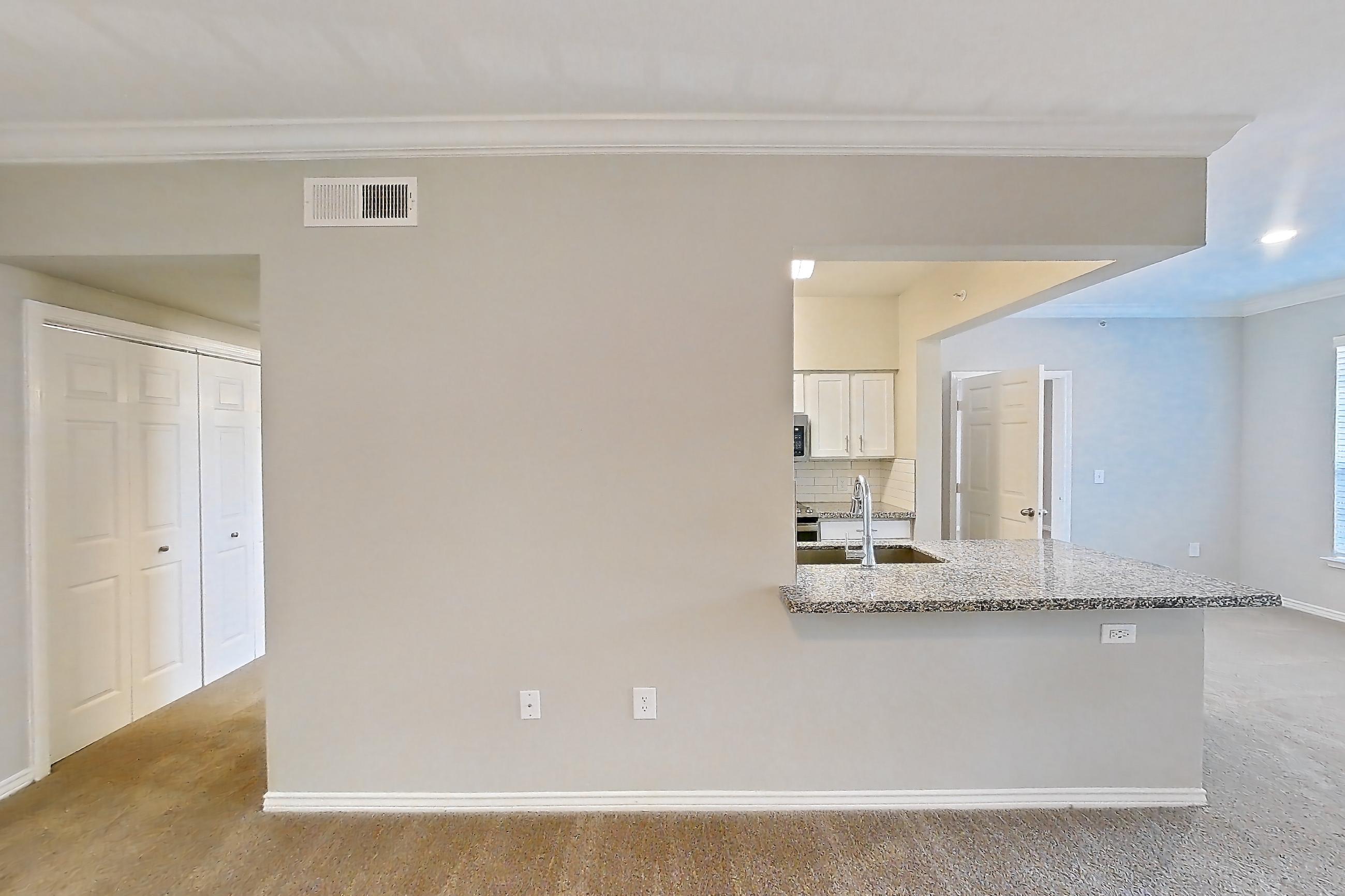 Living room in a 2D floor plan apartment, representative of Apartment 0927 at Reserve at Kingwood