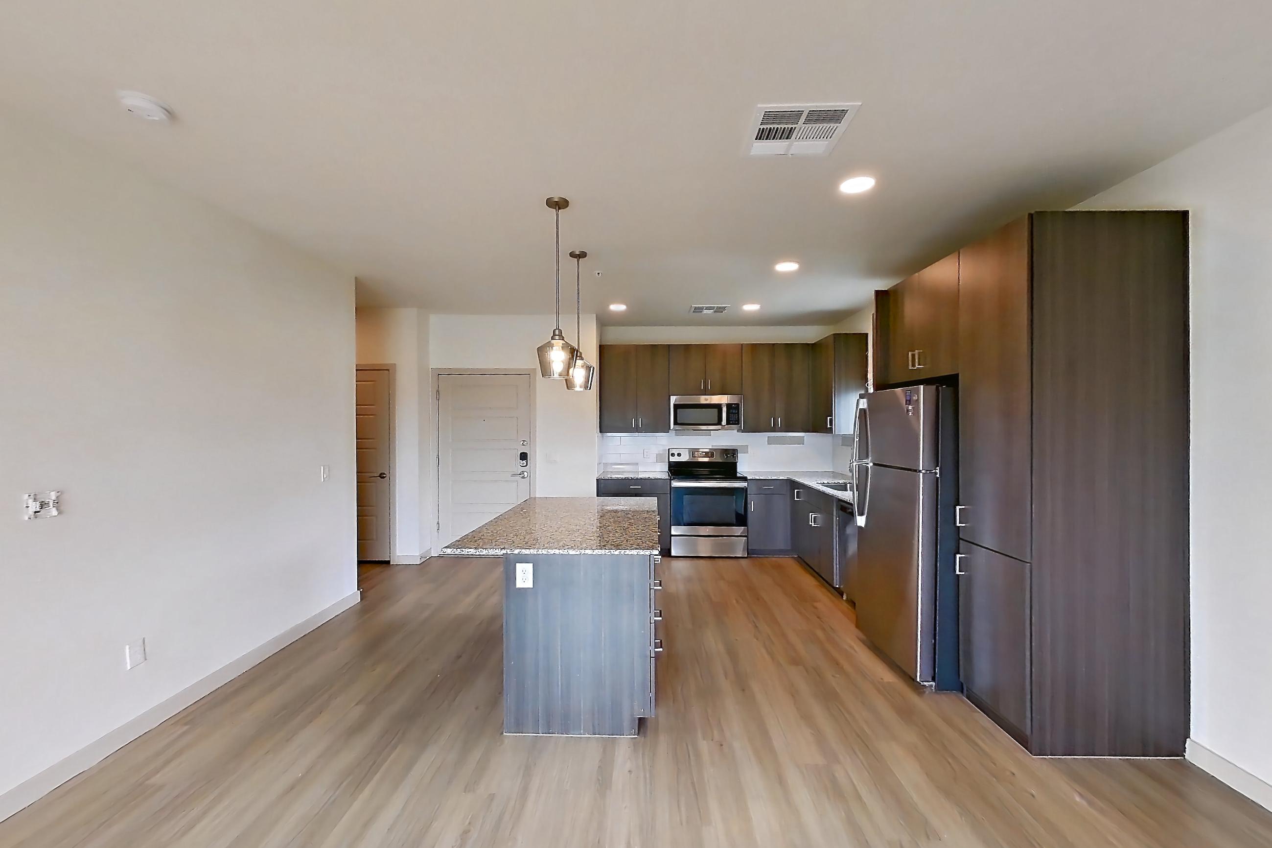 Living room, Apartment 3144 at Cortland at P83
