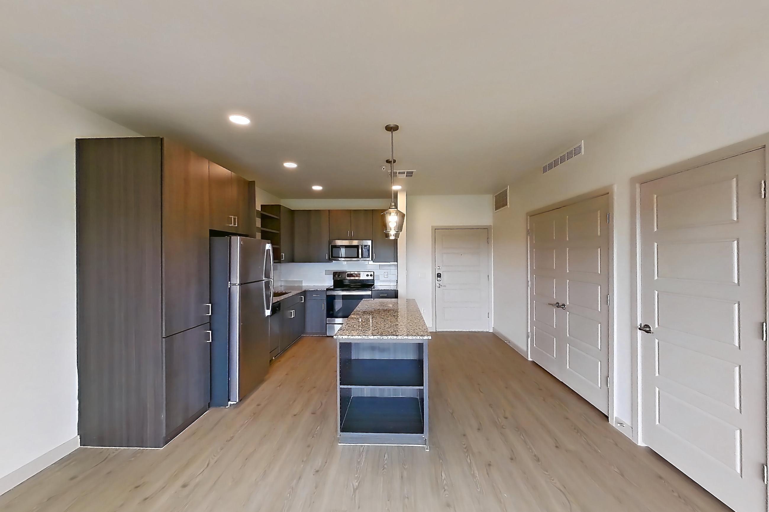 Living room, Apartment 3128 at Cortland at P83