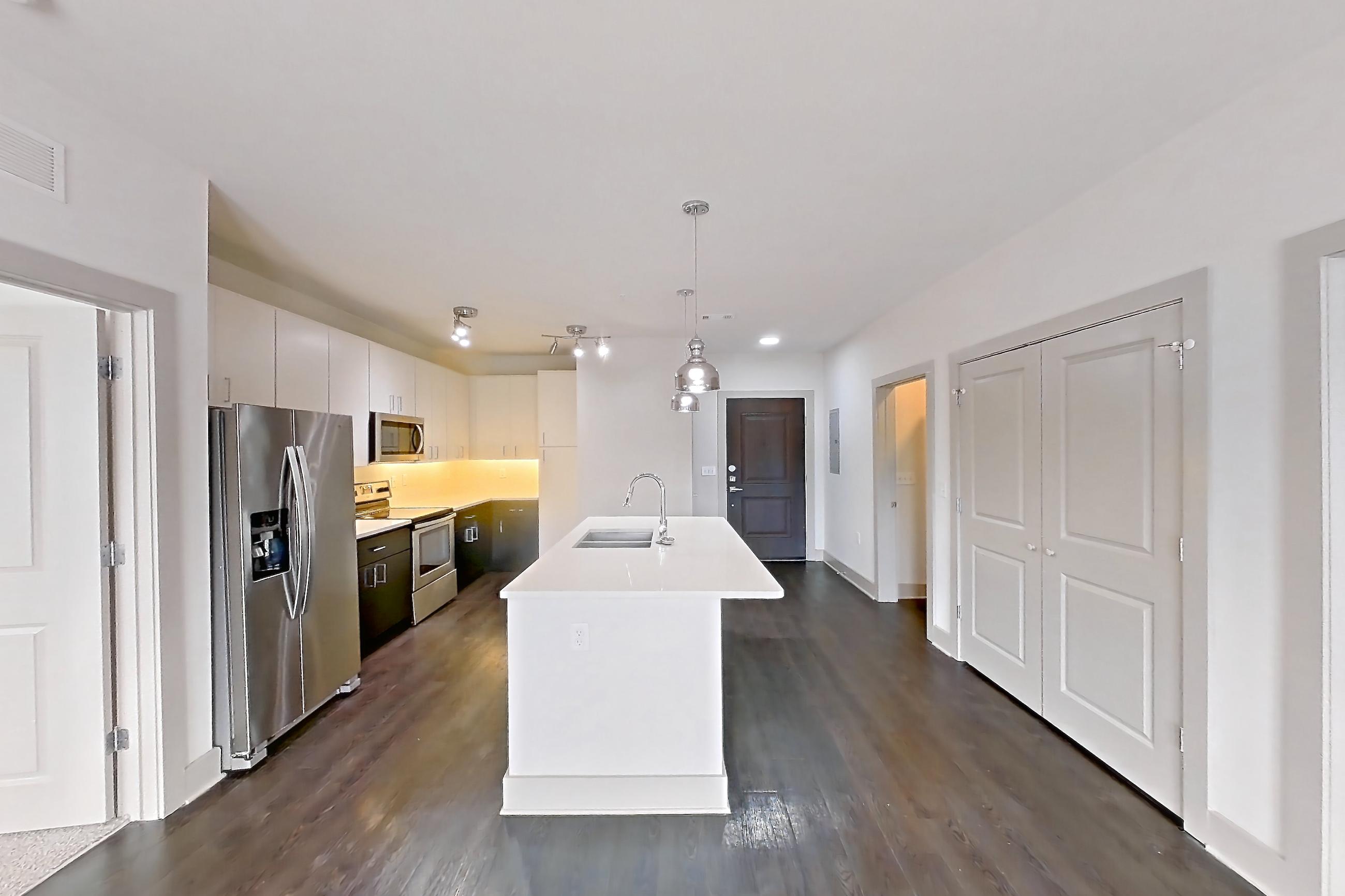 Living space in Apartment 4-203 at Cortland Bayport, B7 - Marine North floor plan