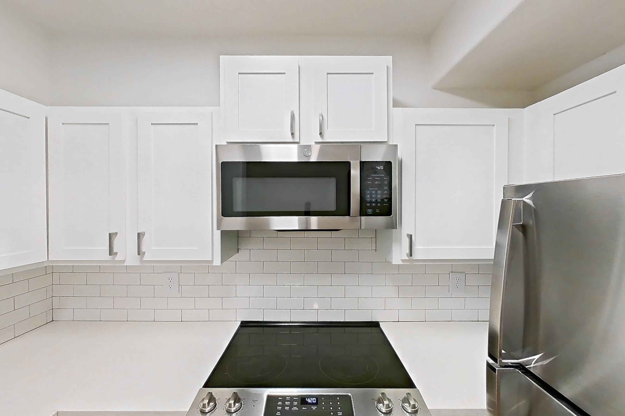 Kitchen in a 1E floor plan apartment, representative of Apartment 10-204 at Eagle Ridge