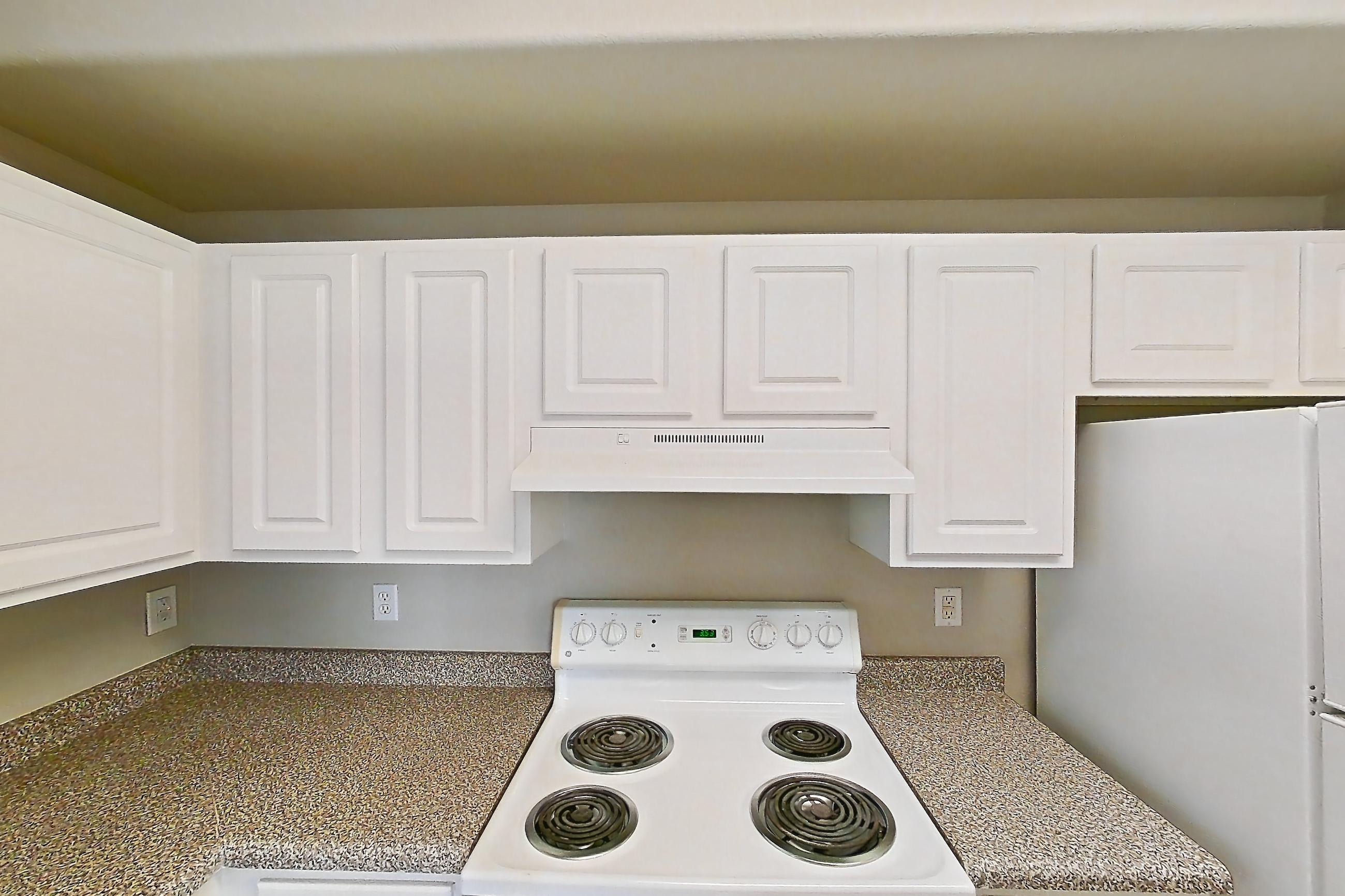 Kitchen in a 2B floor plan apartment, representative of Apartment 04-205 at Eagle Ridge