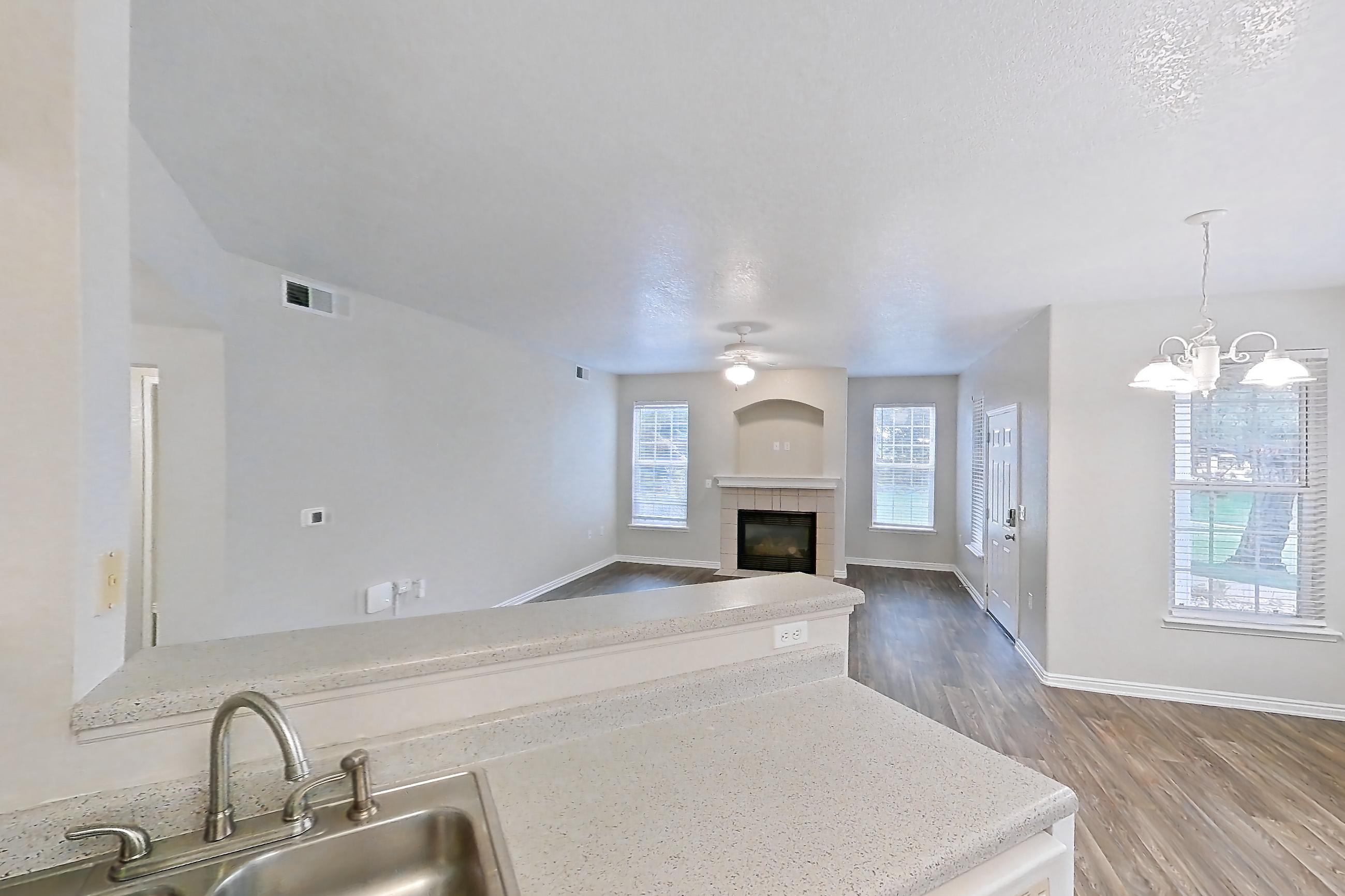 Kitchen in a 2C floor plan apartment, representative of Apartment 06-103 at Eagle Ridge