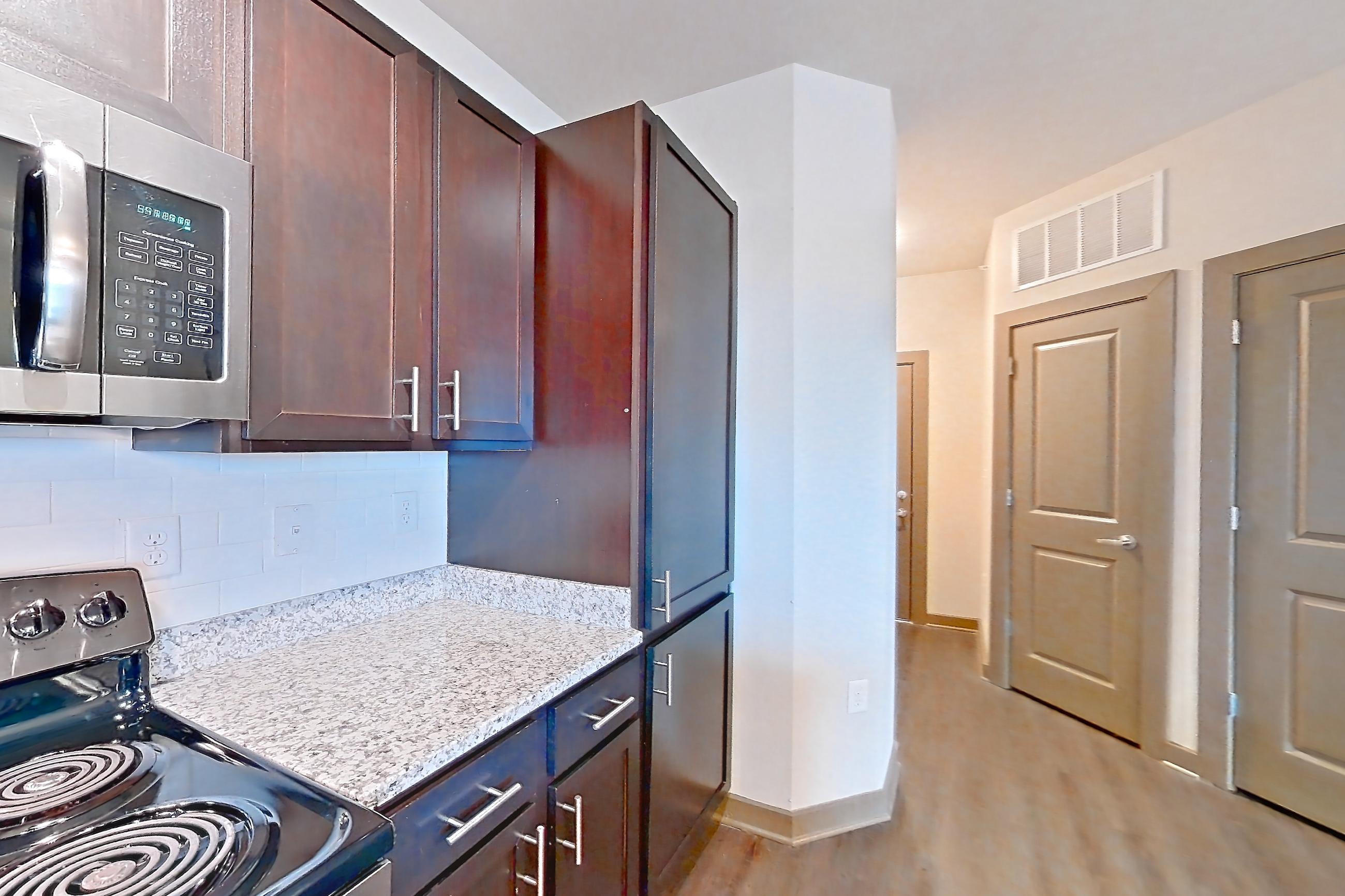 Kitchen in Apartment 902-307 at Park 9, 1D floor plan