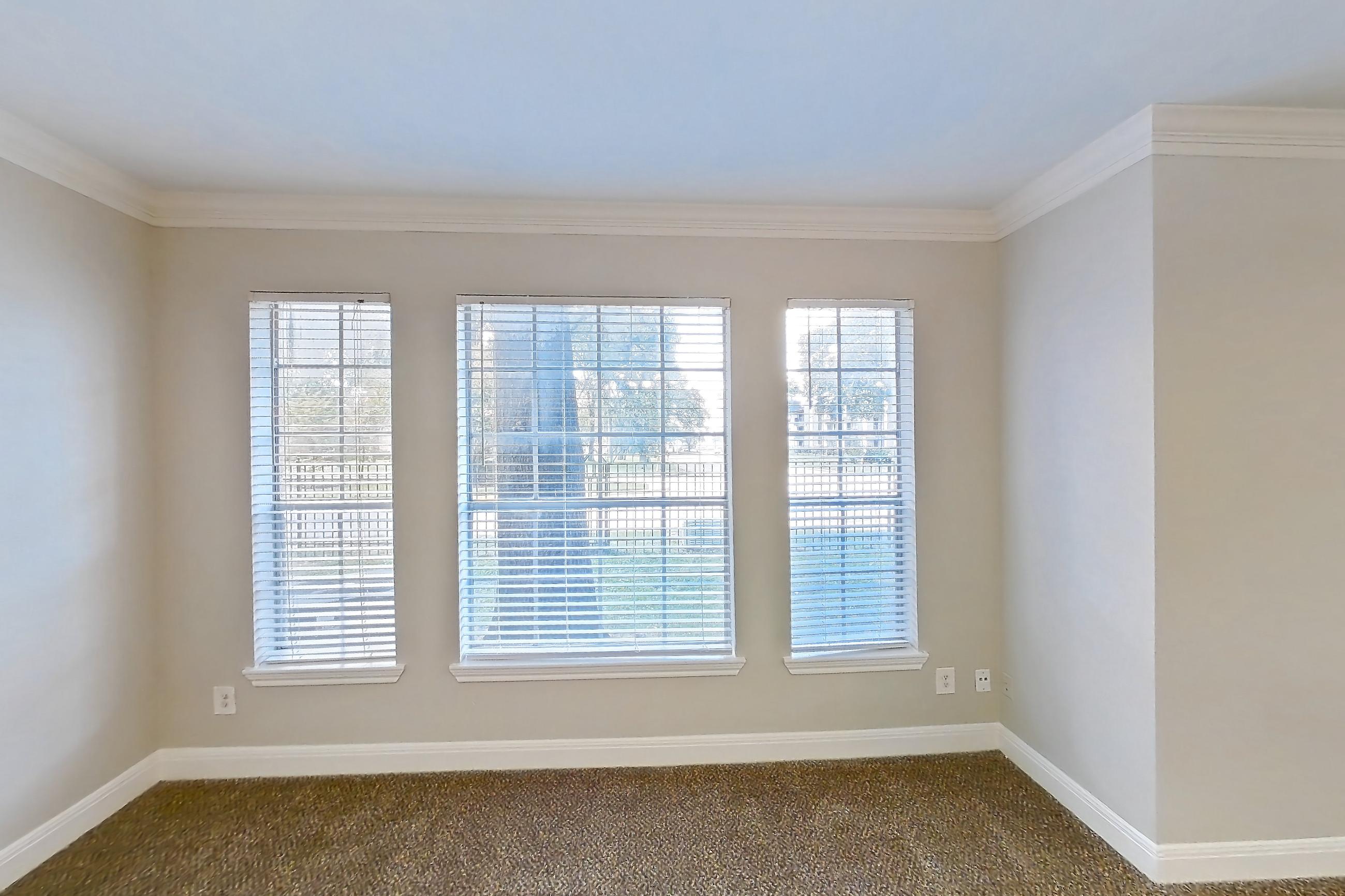 Living room in a 2 Bedroom - 2 Bath floor plan unit, representative of Unit 1204 at Champions Park