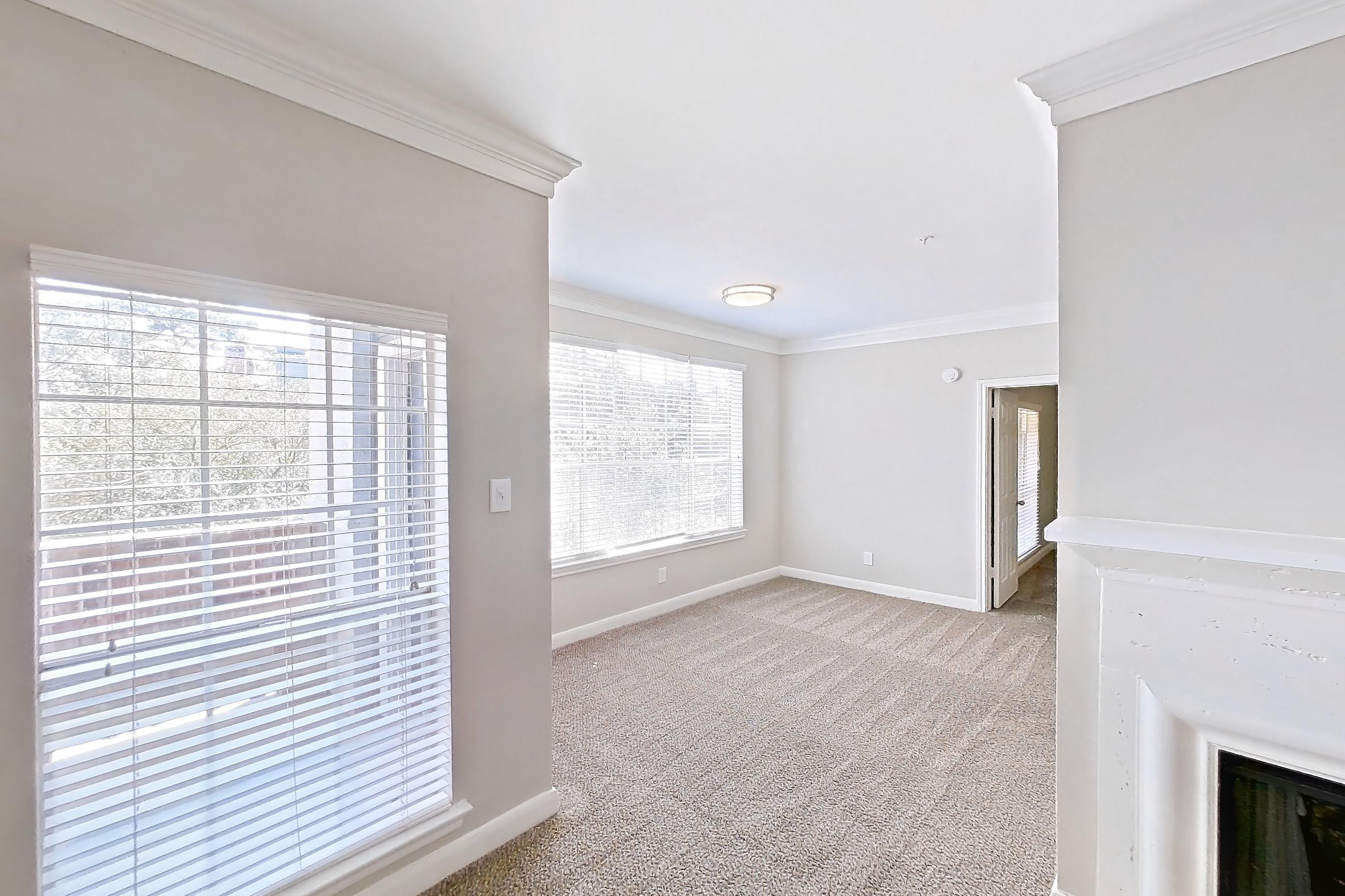 Living room in a A3 floor plan apartment, representative of Apartment 409 at Champions Centre