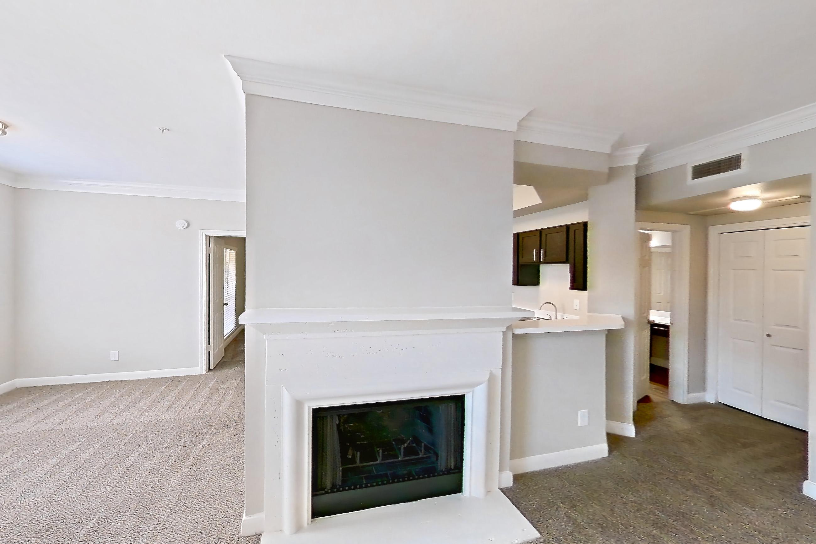 Living room in a A3 floor plan apartment, representative of Apartment 409 at Champions Centre