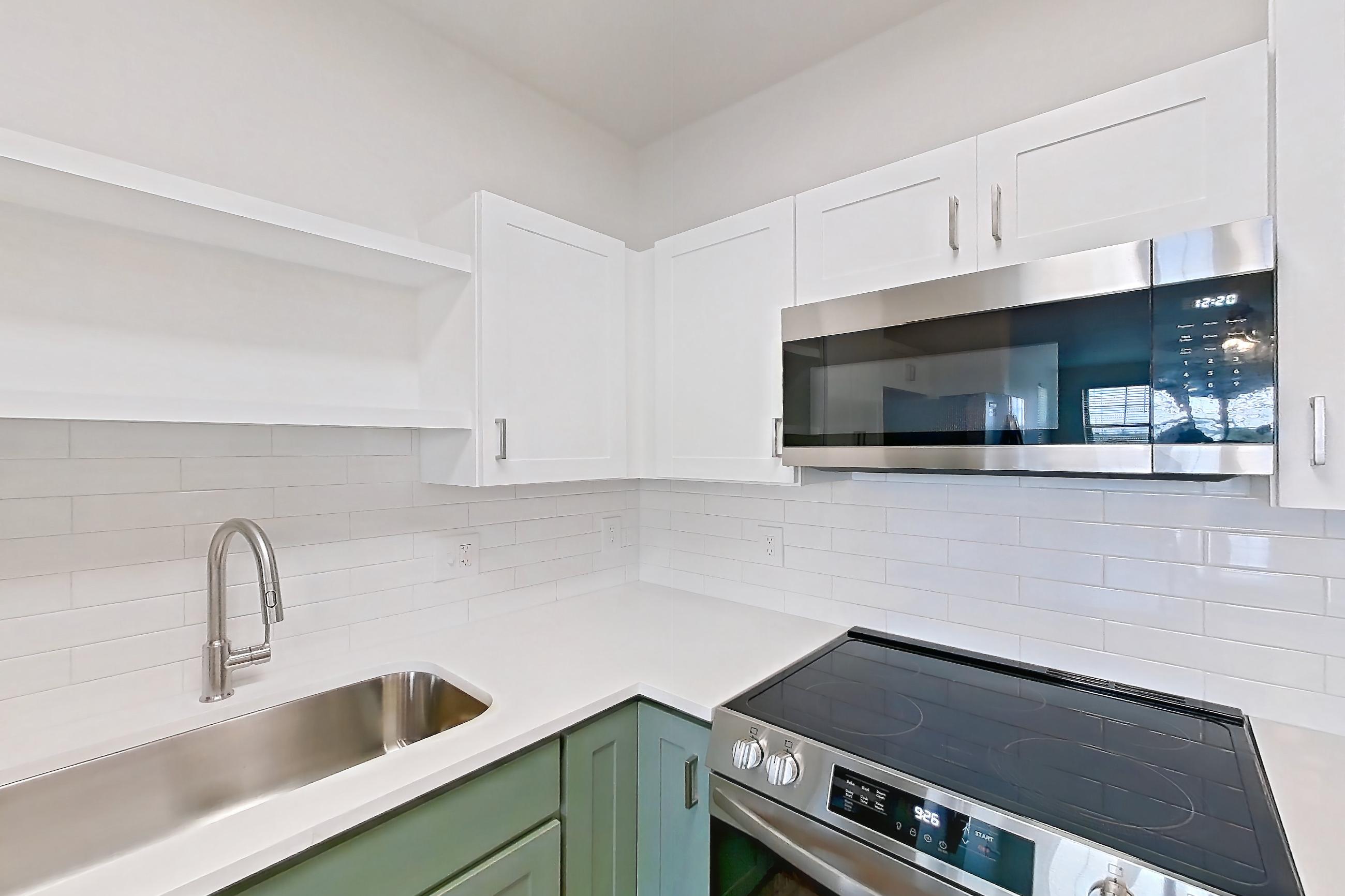 Kitchen in a Haven Upgrade floor plan apartment, representative of Apartment 109 at Talcott at Windermere