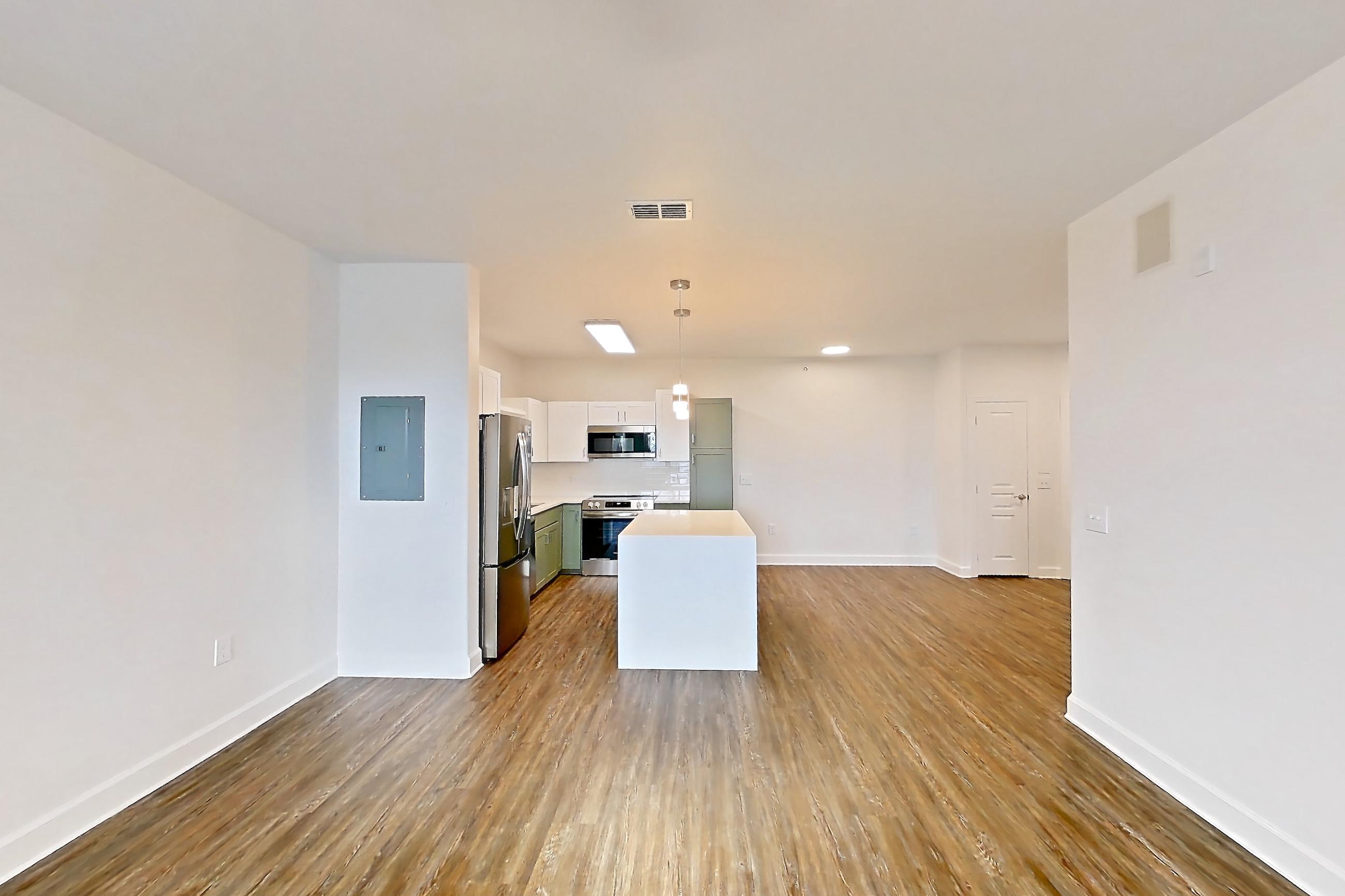 Living room in Apartment 303 at Talcott at Windermere, Haven Upgrade floor plan