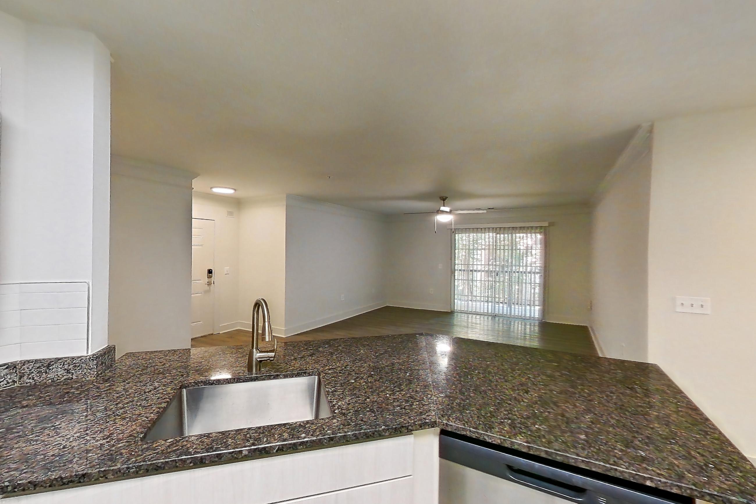 Kitchen in a C2R - Yosemite floor plan apartment, representative of Apartment 667-E at Cortland at Dulles