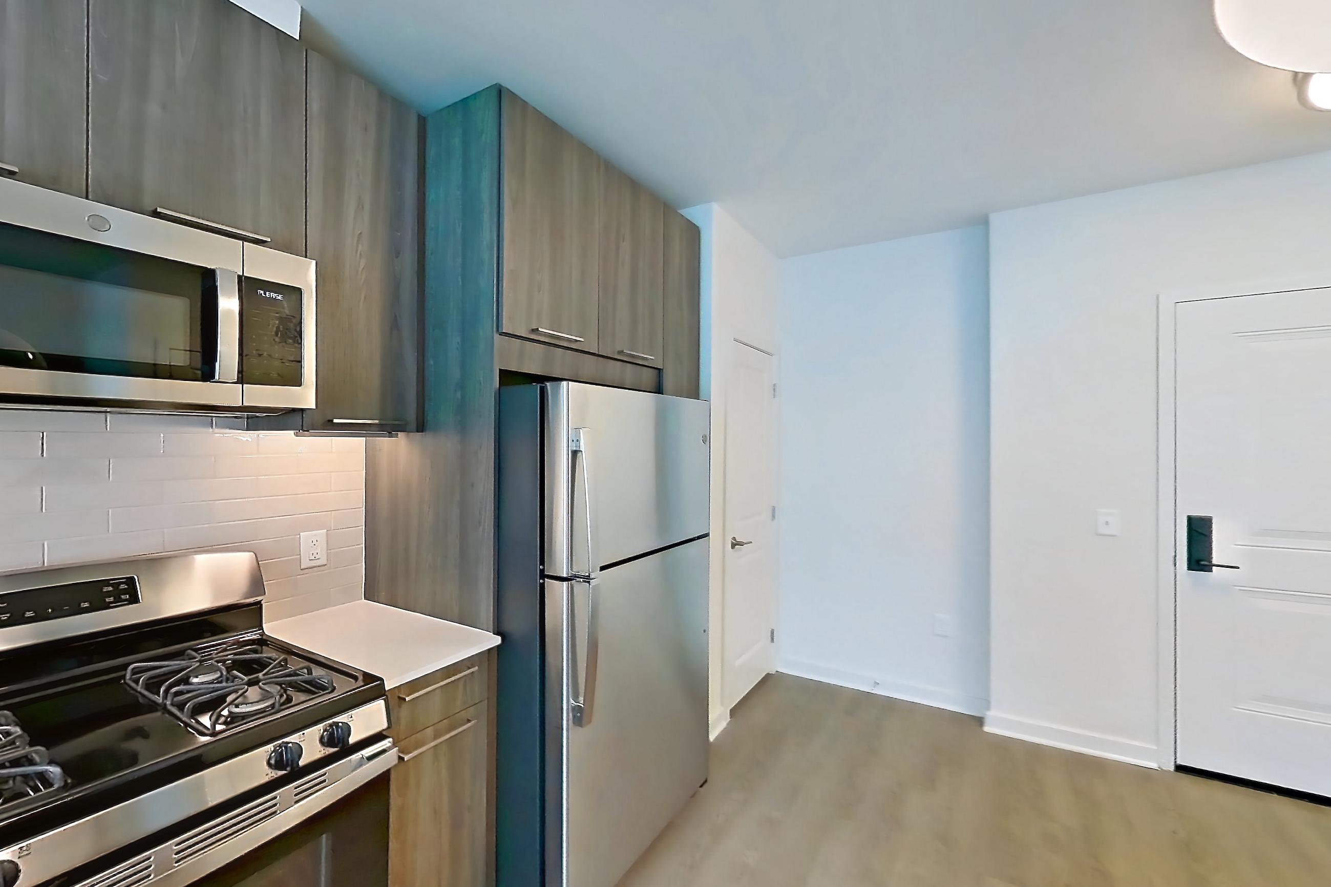 Kitchen in a A23 floor plan apartment, representative of Apartment 342 at Cortland Columbia Pike