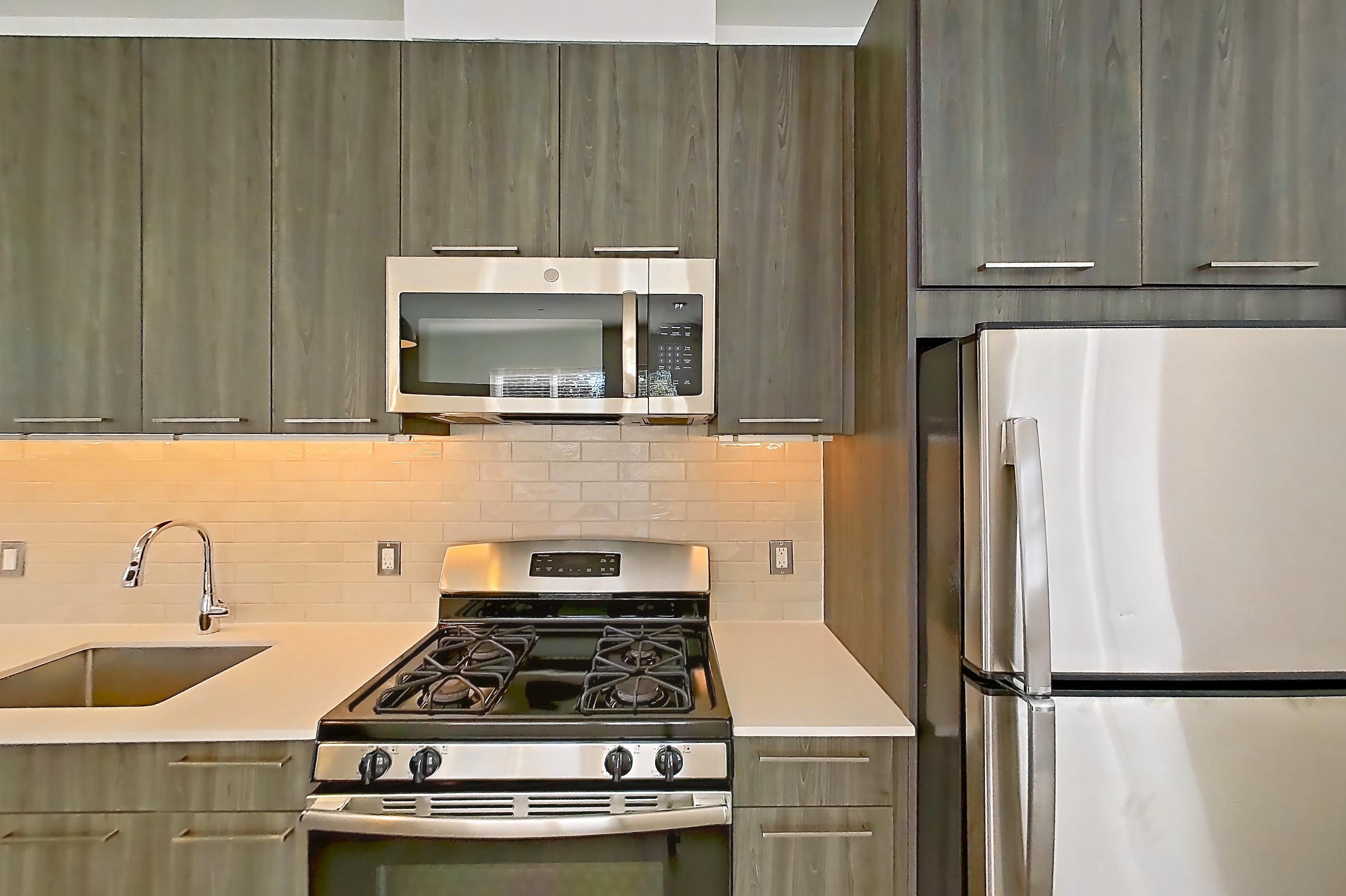 Kitchen in a B12 floor plan apartment, representative of Apartment 317S at Cortland Columbia Pike