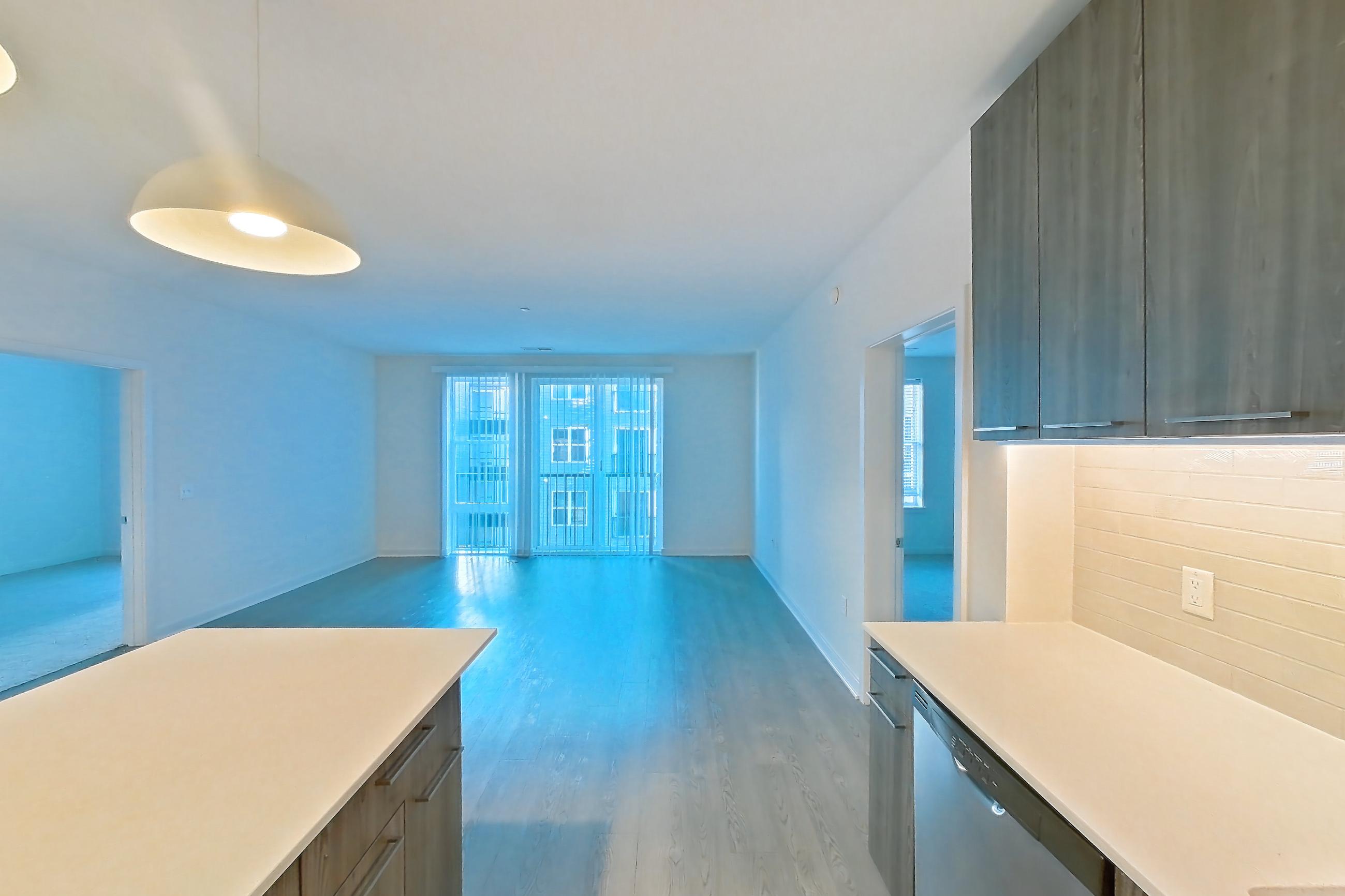 Kitchen in Apartment 502s at Cortland Columbia Pike, B14 floor plan
