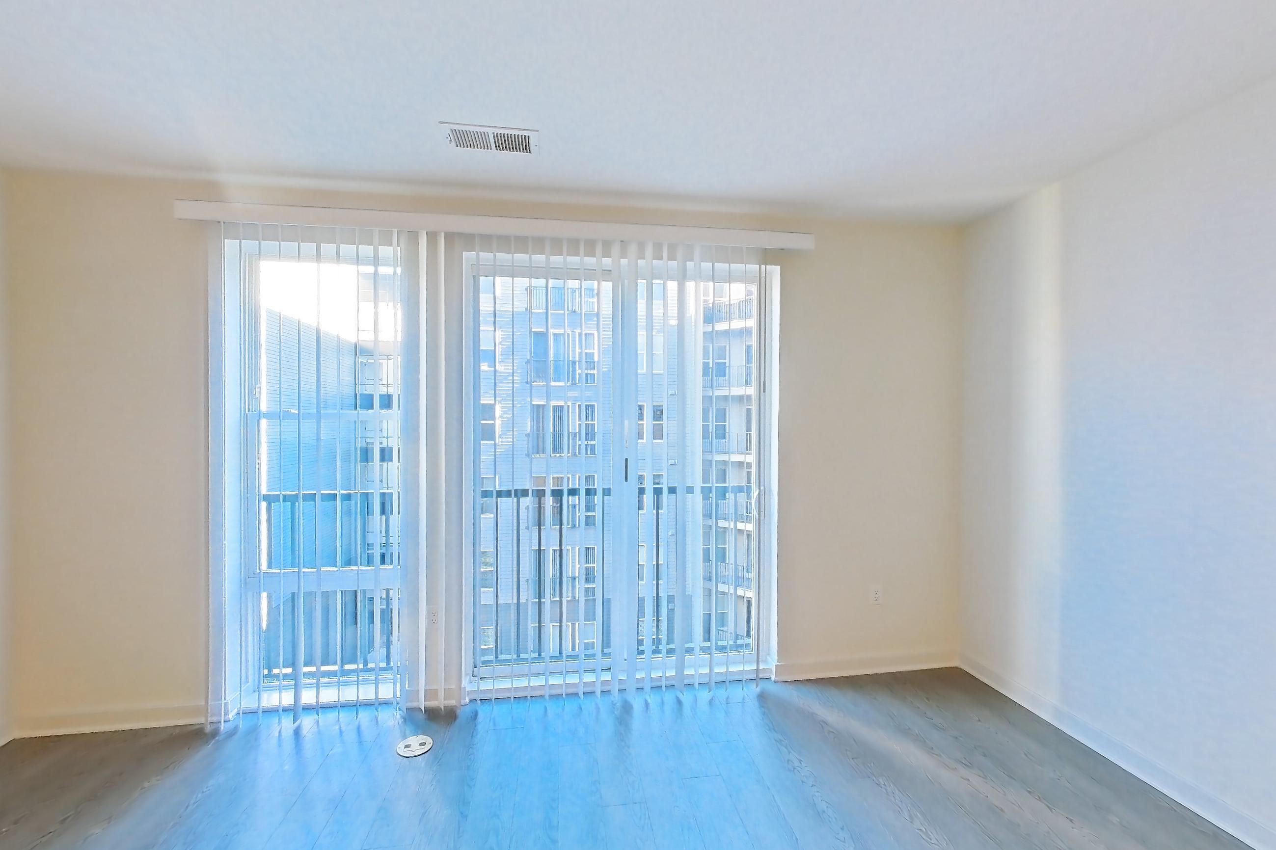 Living room in Apartment 502s at Cortland Columbia Pike, B14 floor plan