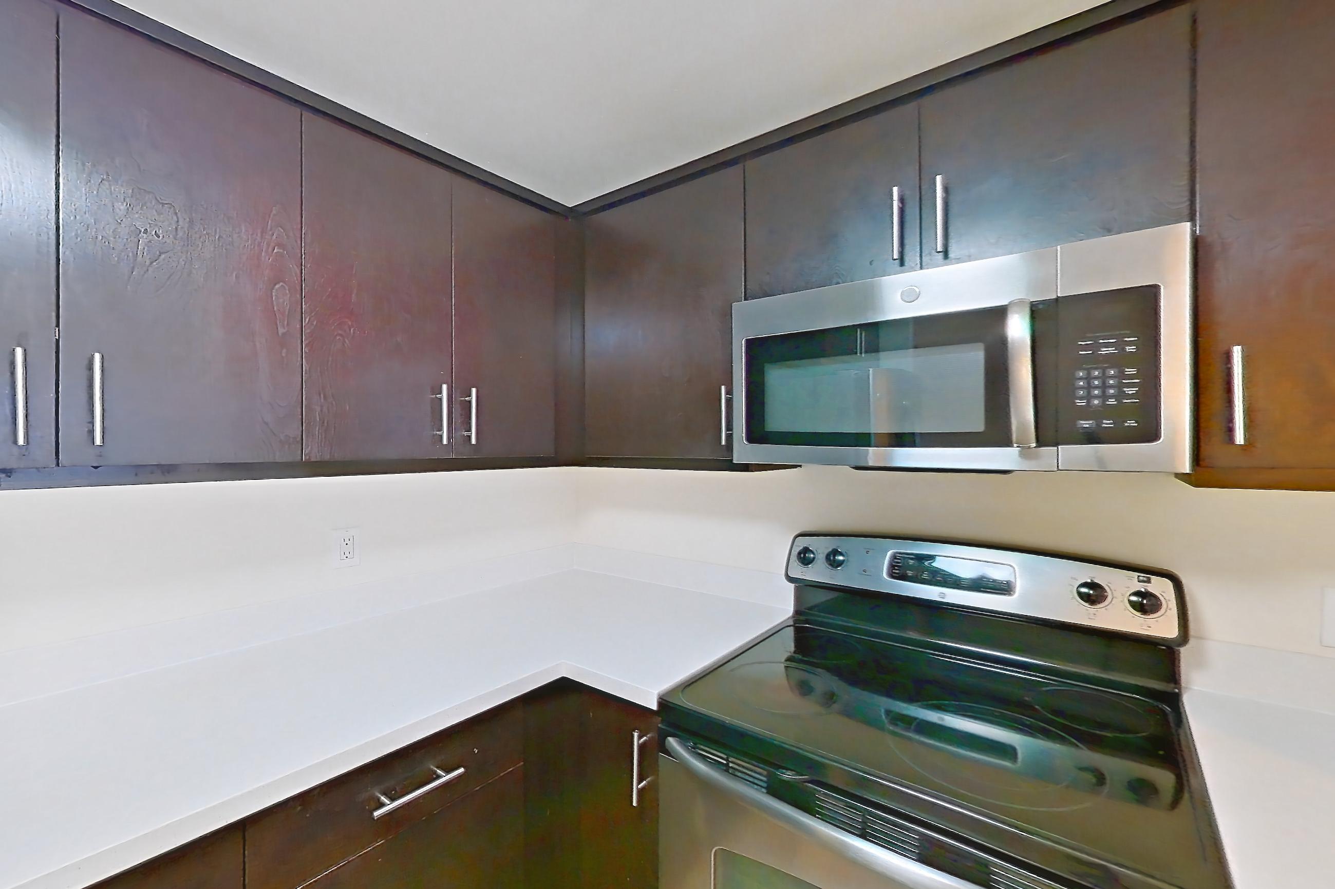 Kitchen in Apartment 1008 at The Towers at Rincon Apartments, Golden Gate 3 floor plan