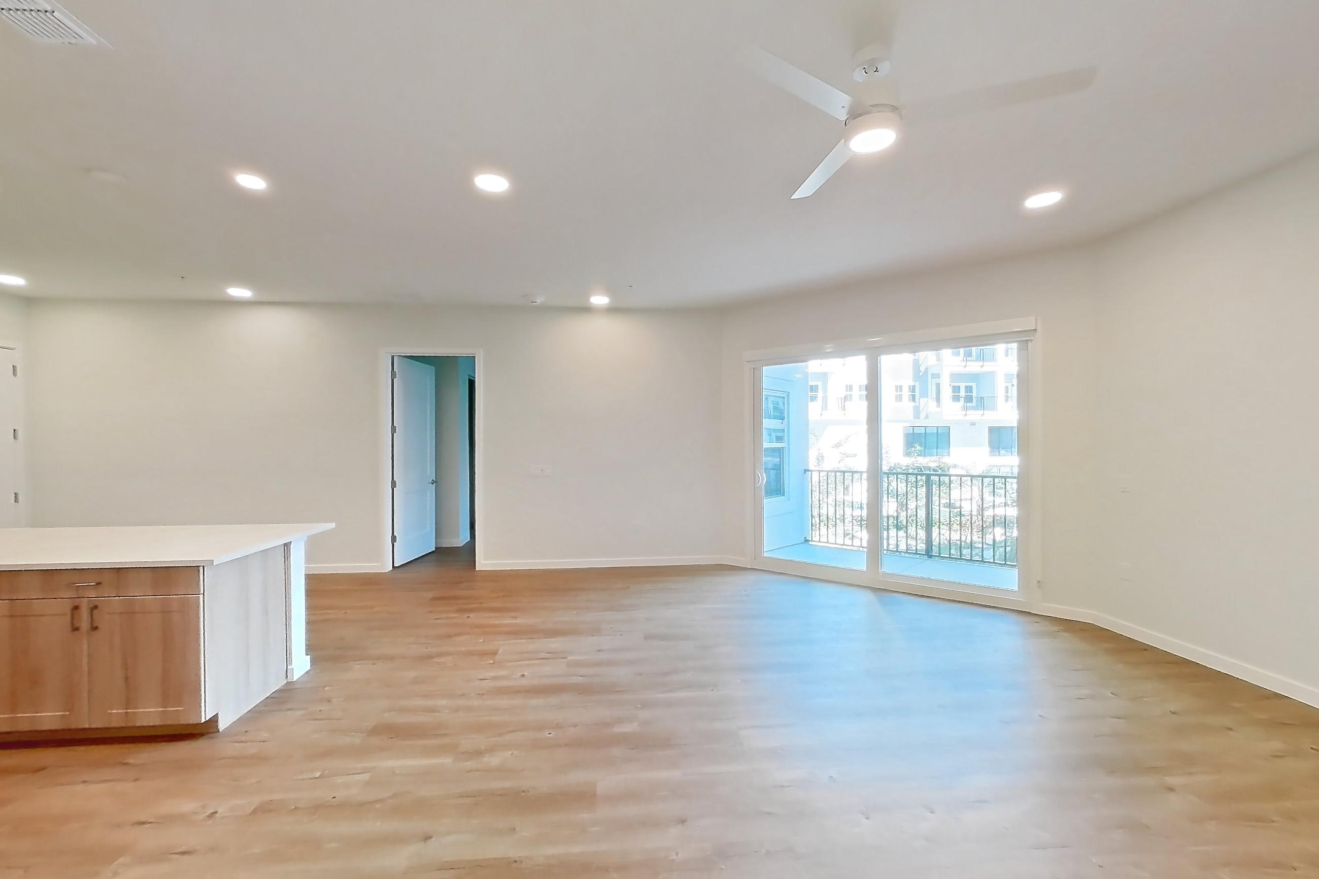 Dining room in Apartment 256 at Lantower Bayside, B3 floor plan
