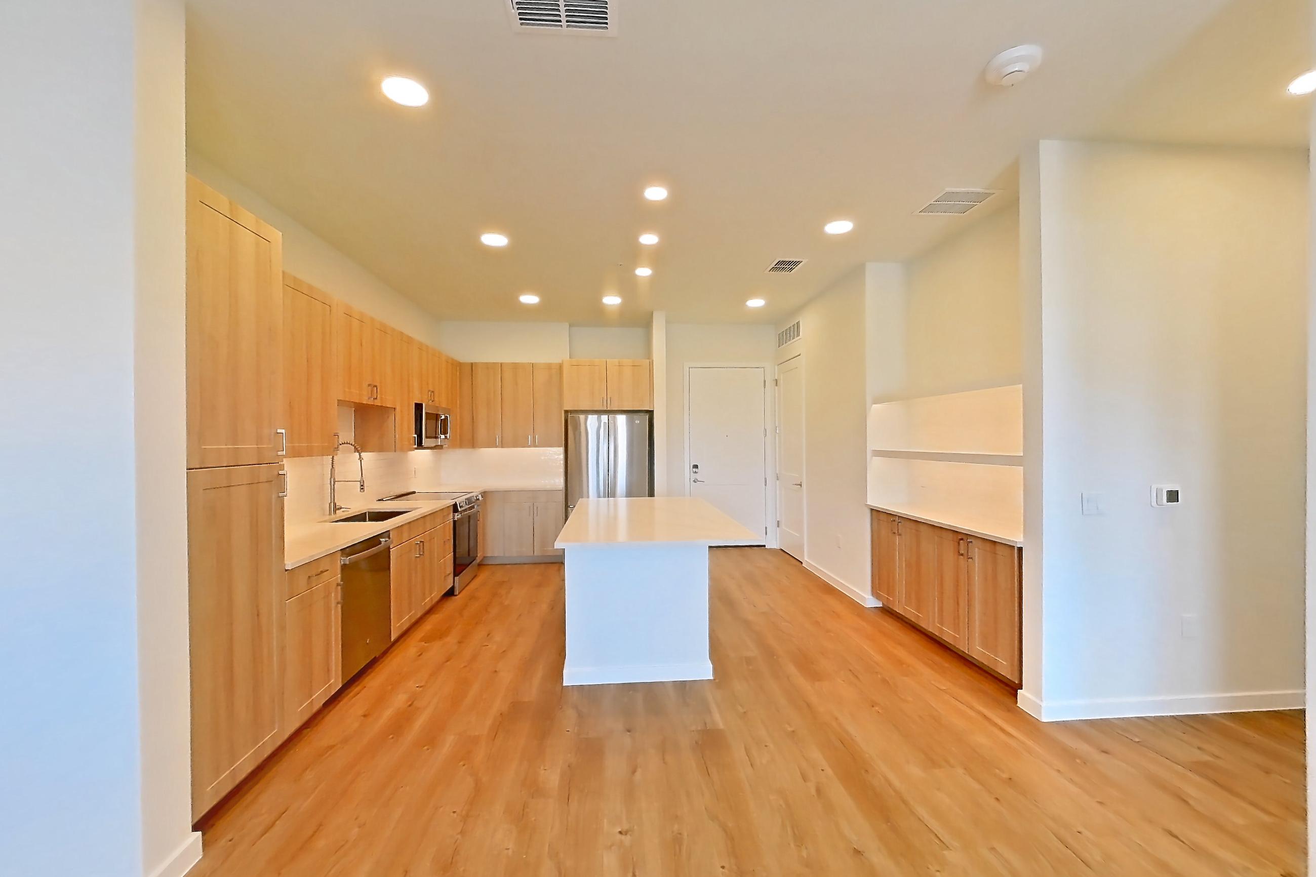 Living space in Apartment 257 at Lantower Bayside, A2 floor plan
