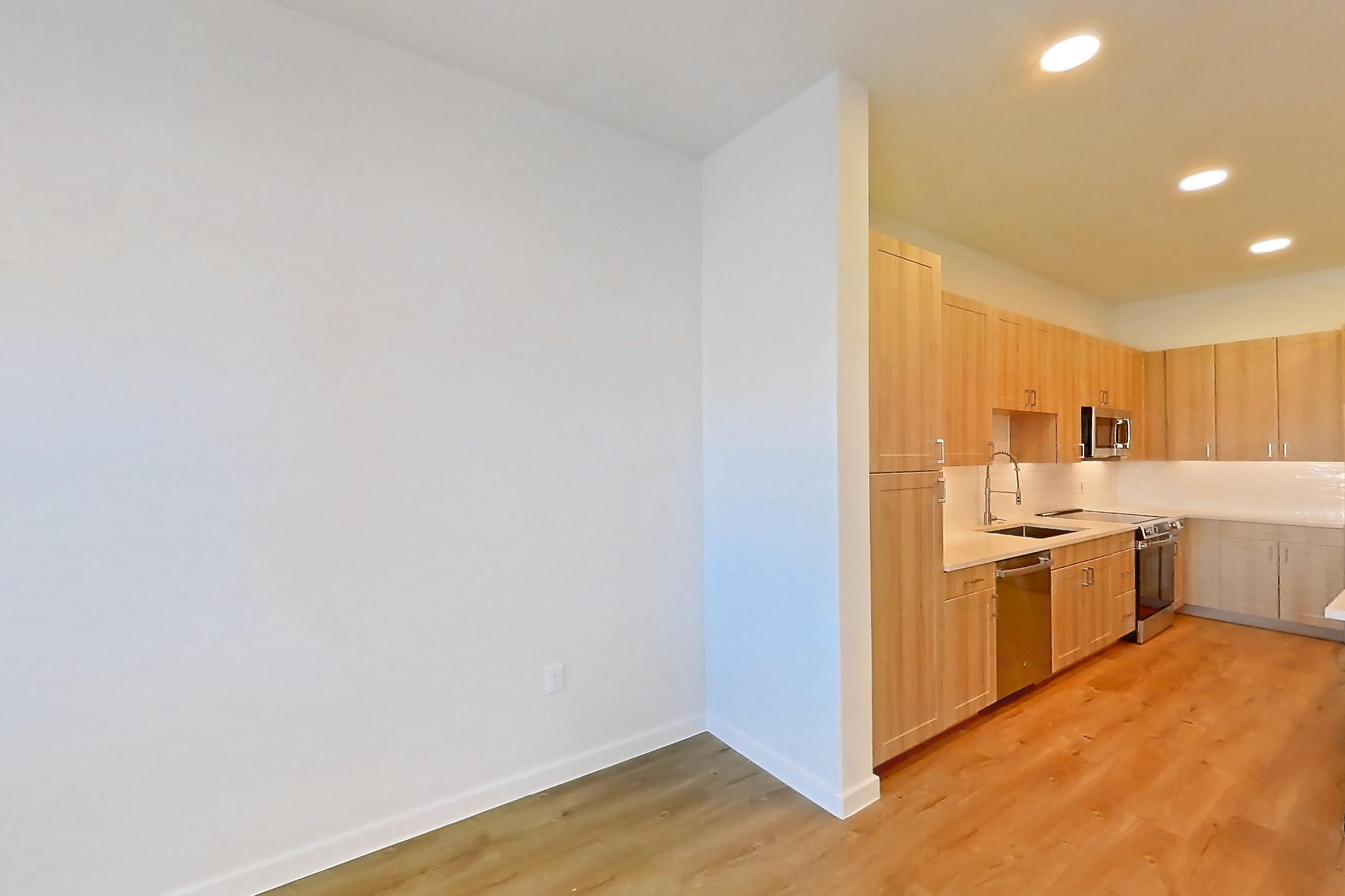 Living space in Apartment 257 at Lantower Bayside, A2 floor plan