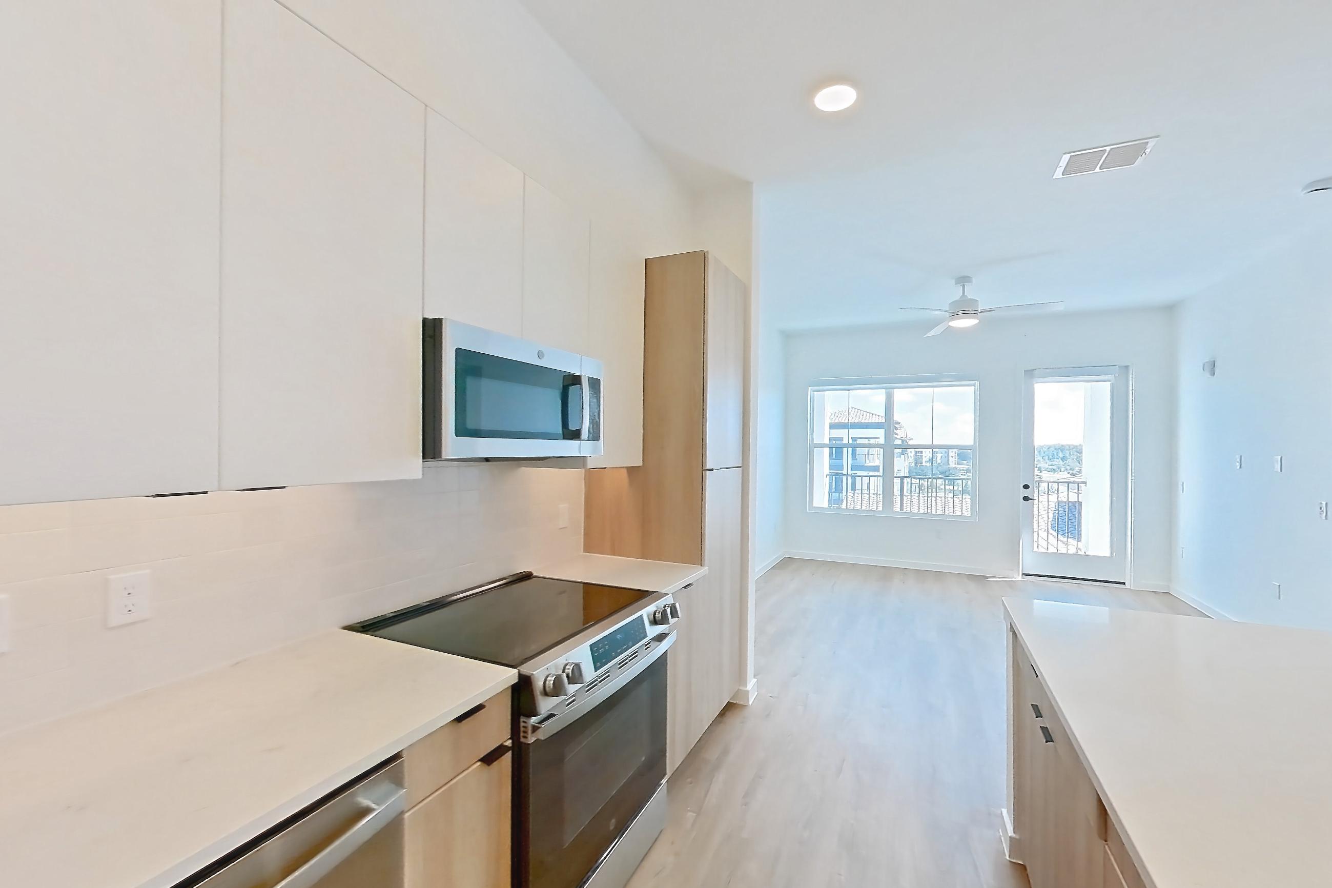 Kitchen in Apartment 404 at Lantower Sunrise, A1 floor plan