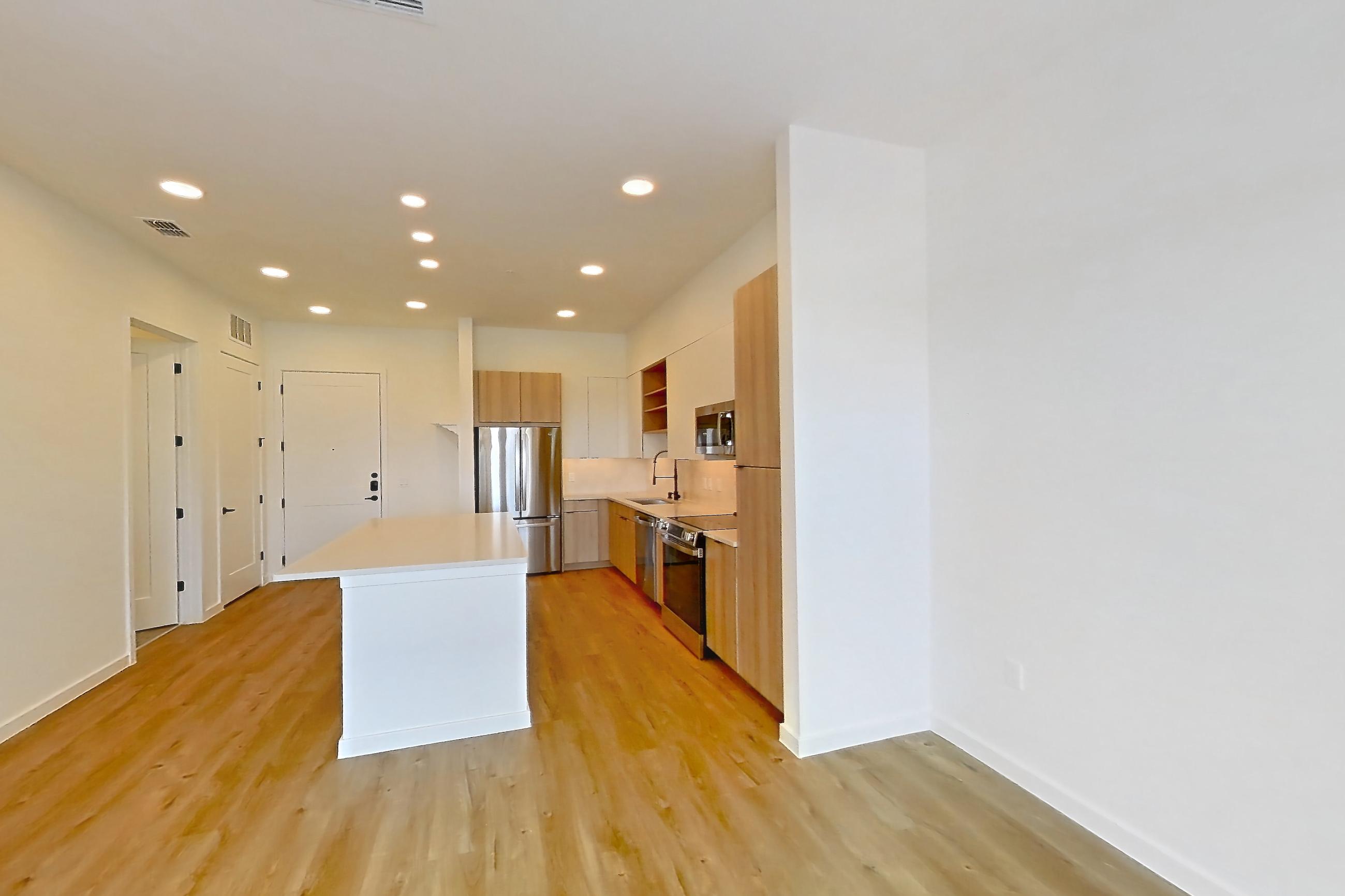 Living room in Apartment 404 at Lantower Sunrise, A1 floor plan