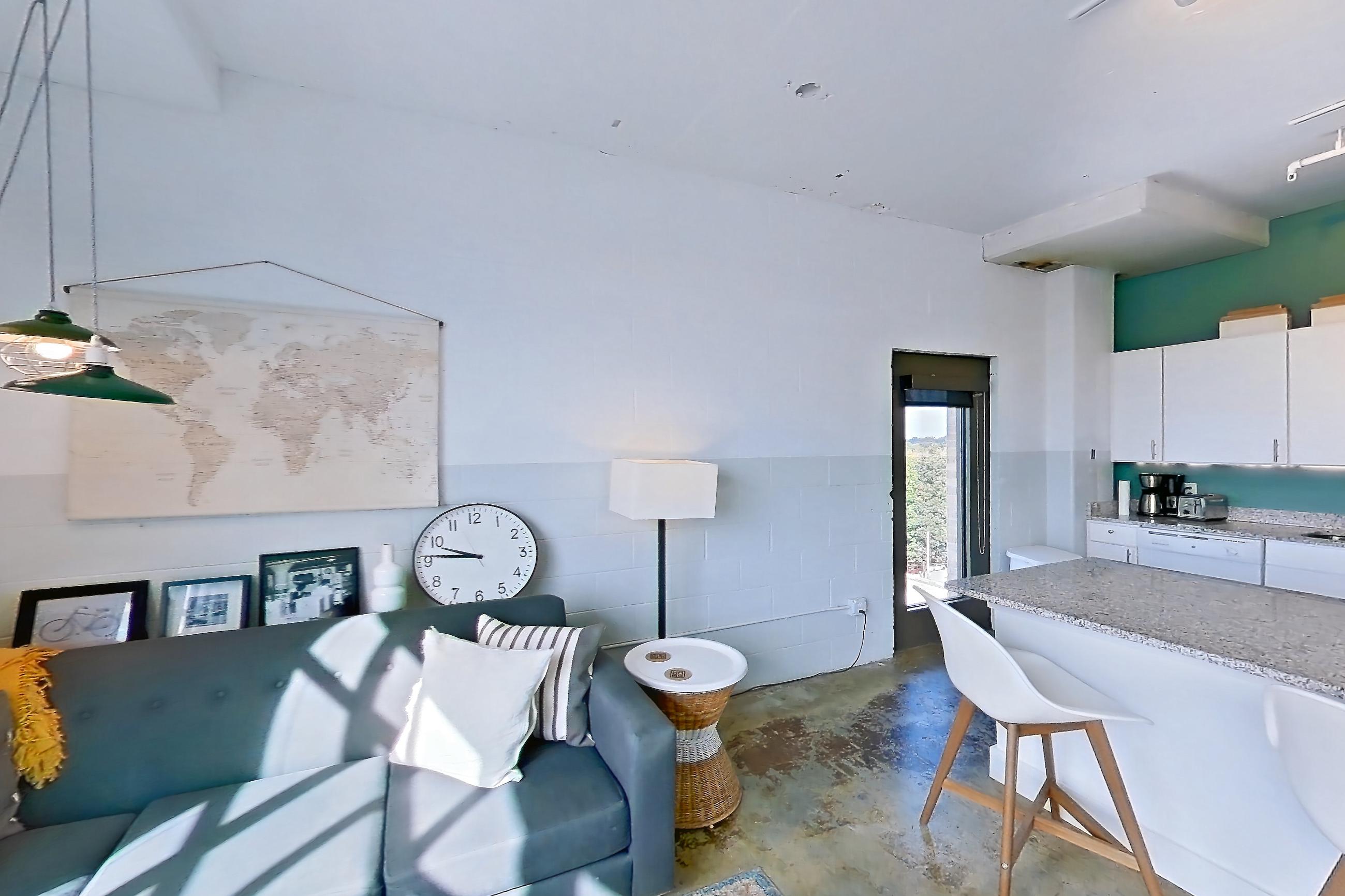 Living space, Apartment 701 at Parcels at Concourse