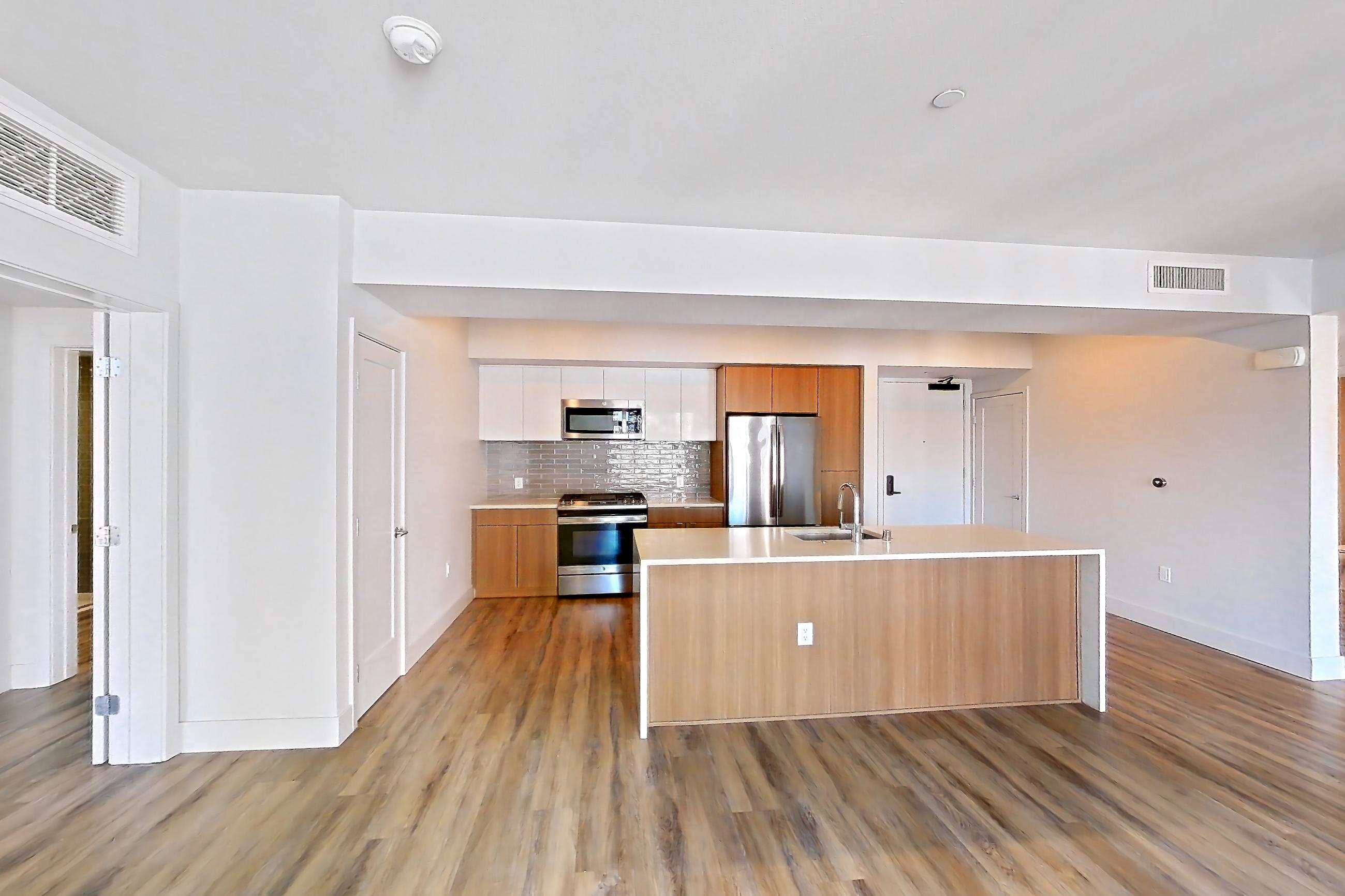 Living room, Apartment 501 at Assembly