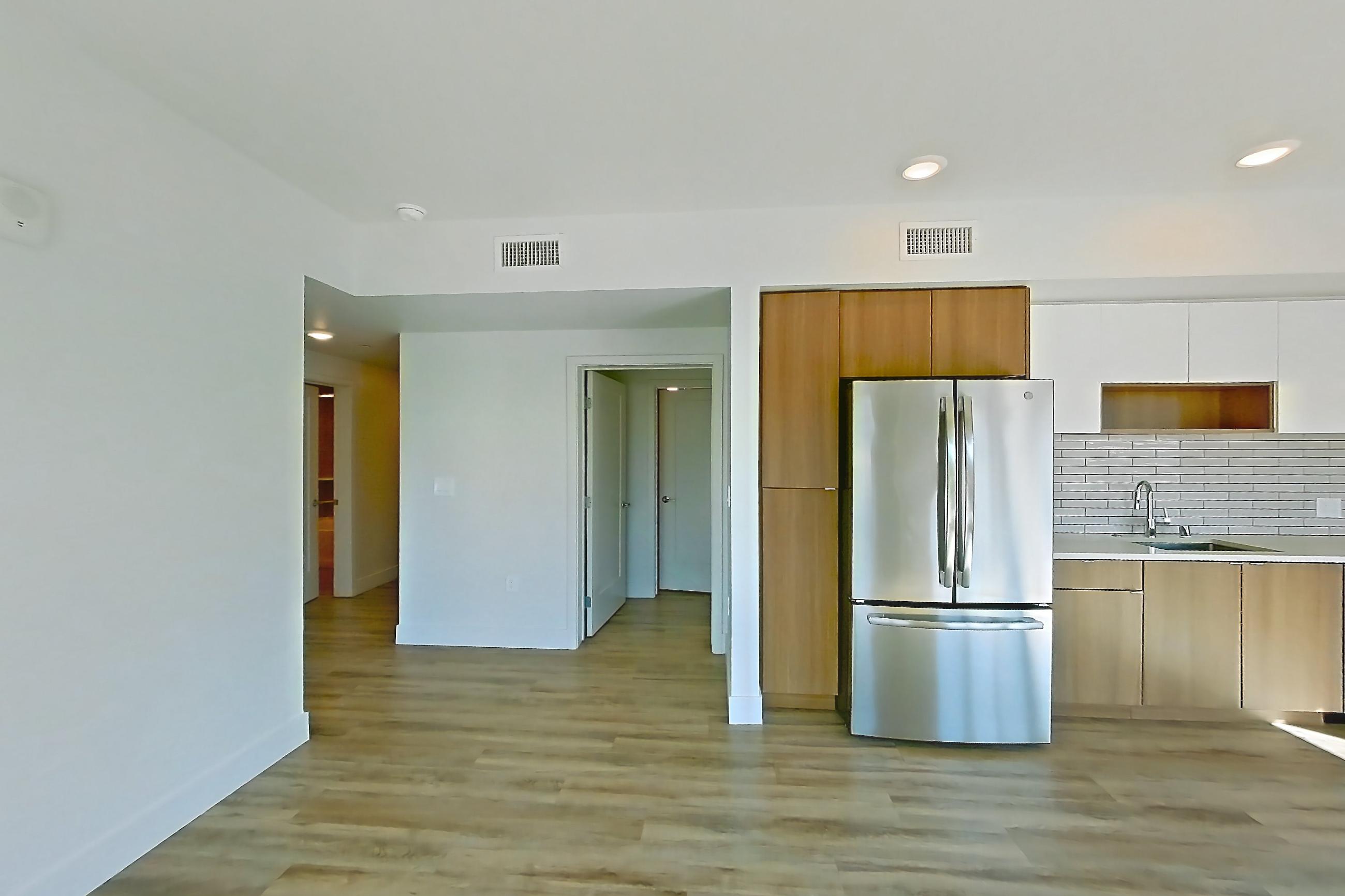 Living room, Apartment 211 at Assembly