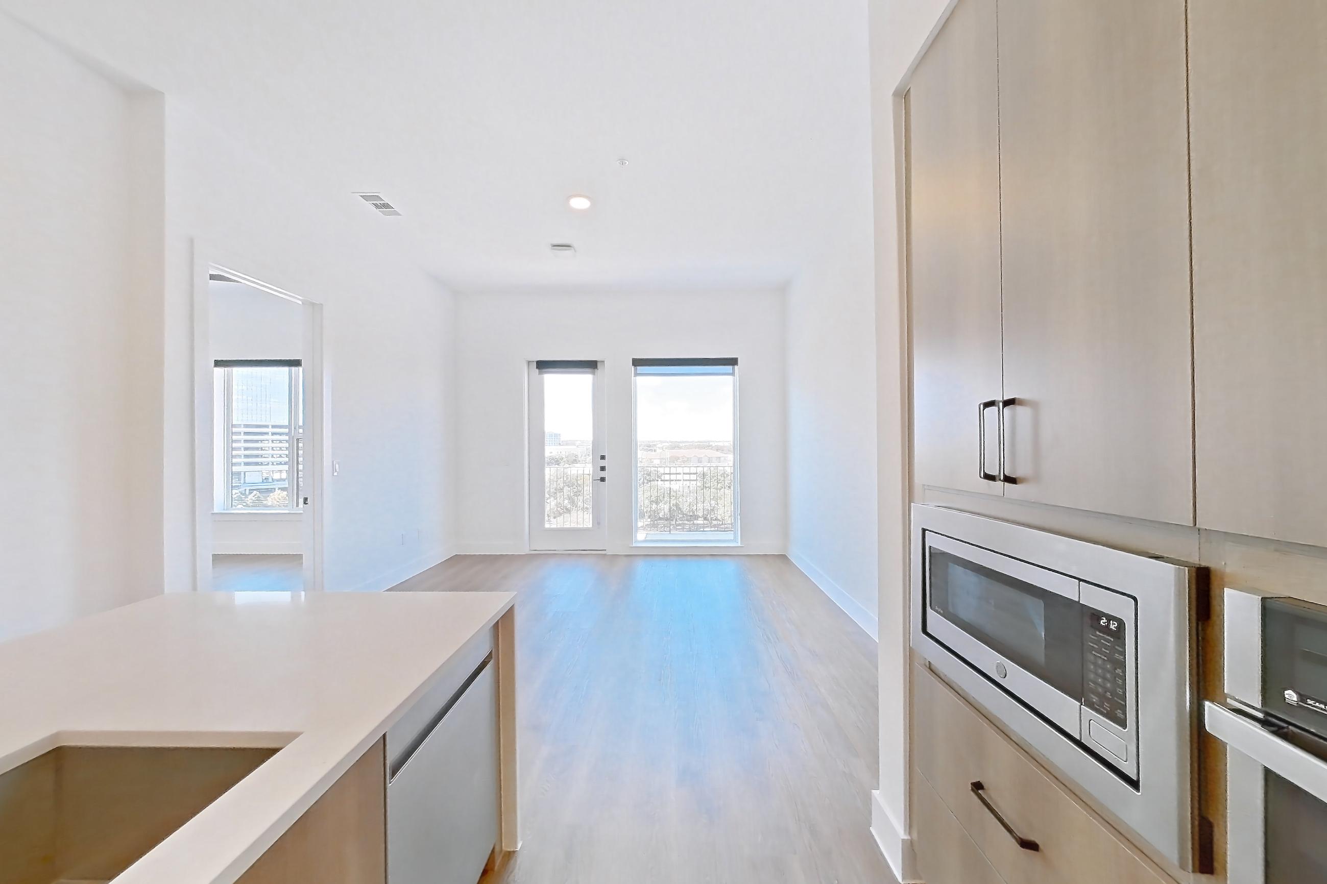 Kitchen in a A4.2 floor plan apartment, representative of Apartment 556 at The Watson