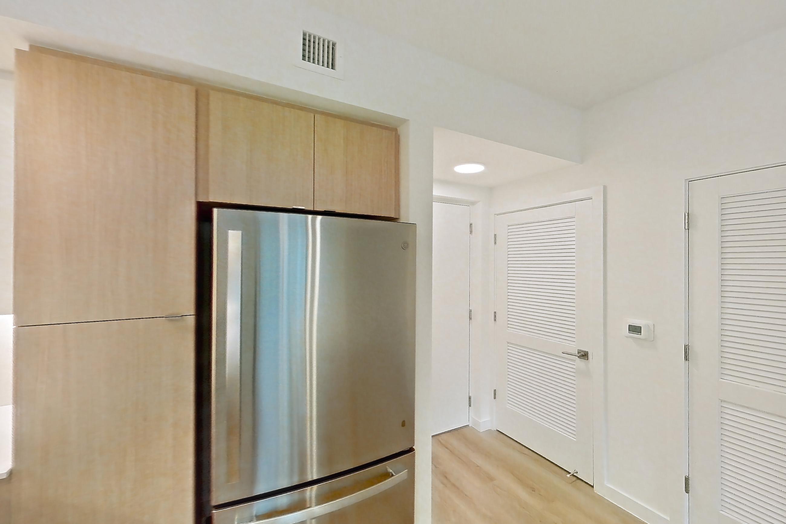 Kitchen in Apartment 107 at Caroline Pompano Beach, A3 floor plan