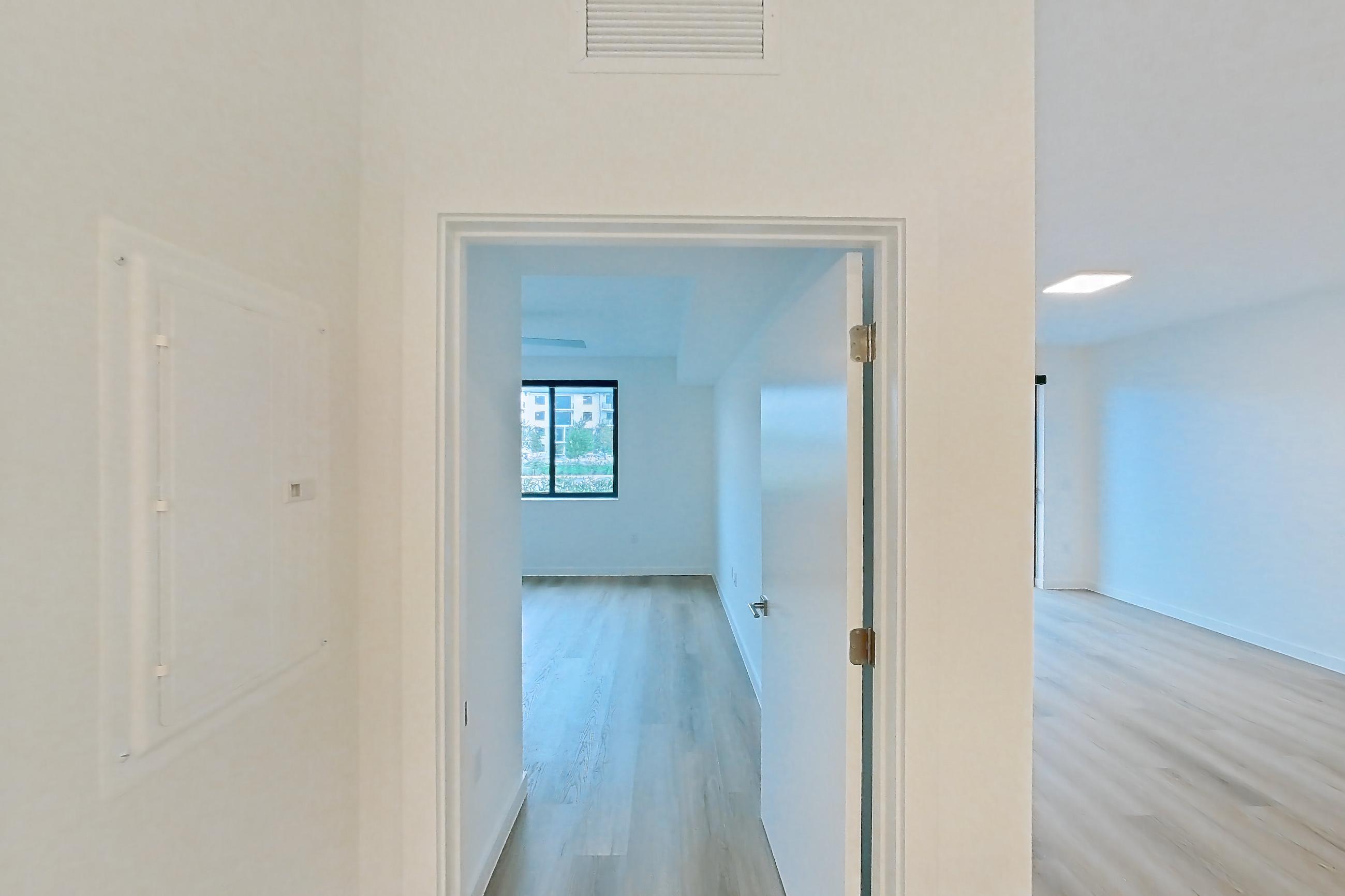 Kitchen island corner in Apartment 108 at Caroline Pompano Beach, A4 floor plan