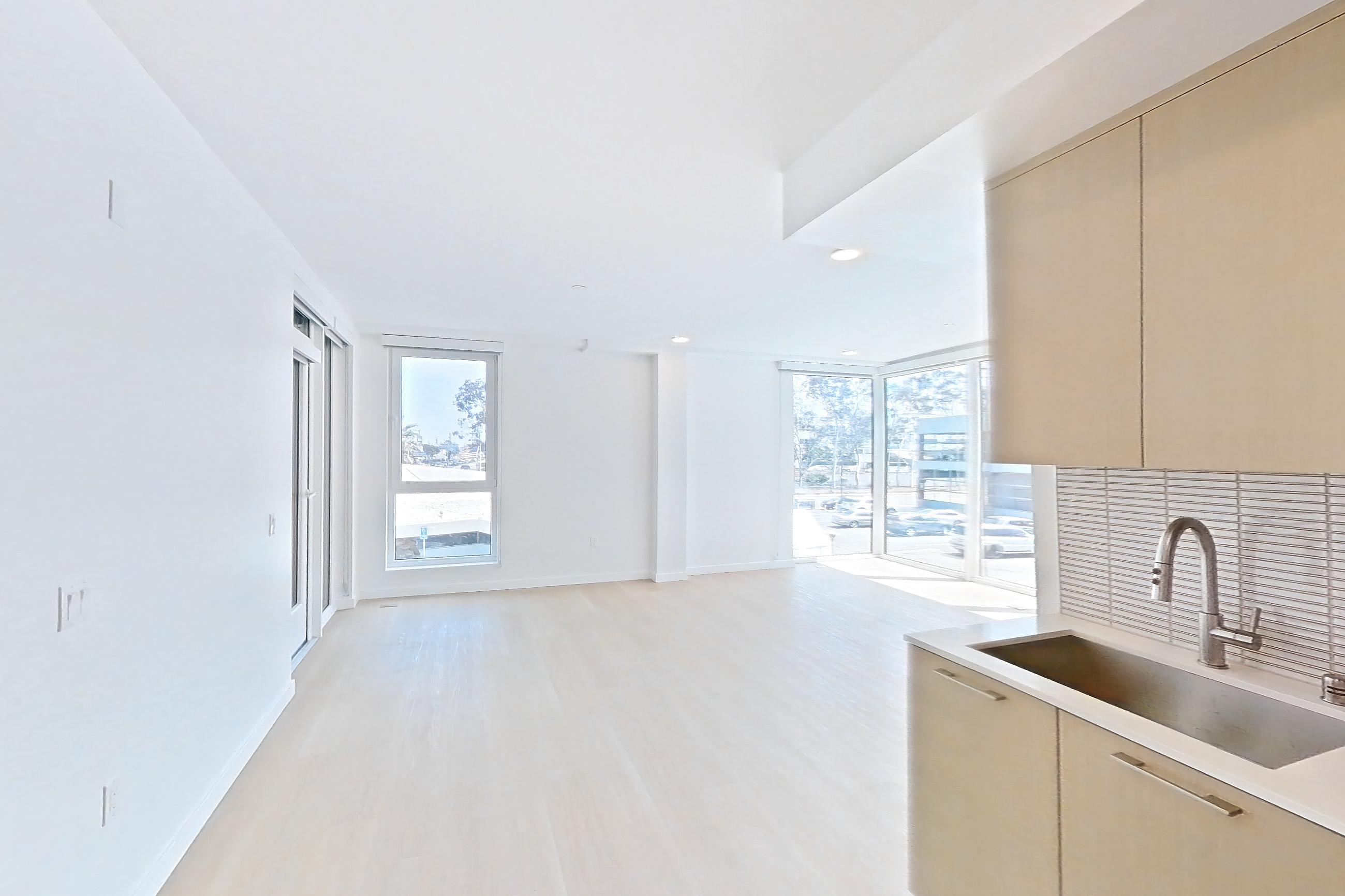 Kitchen in Apartment 301 at Santa Monica Collection, 1U - 1 Bed 1 Bath floor plan