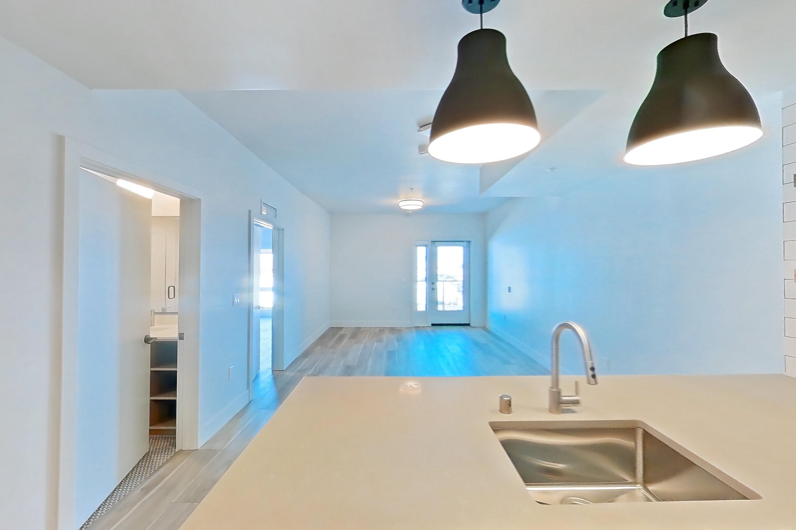 Kitchen, Apartment 422 at The Myles