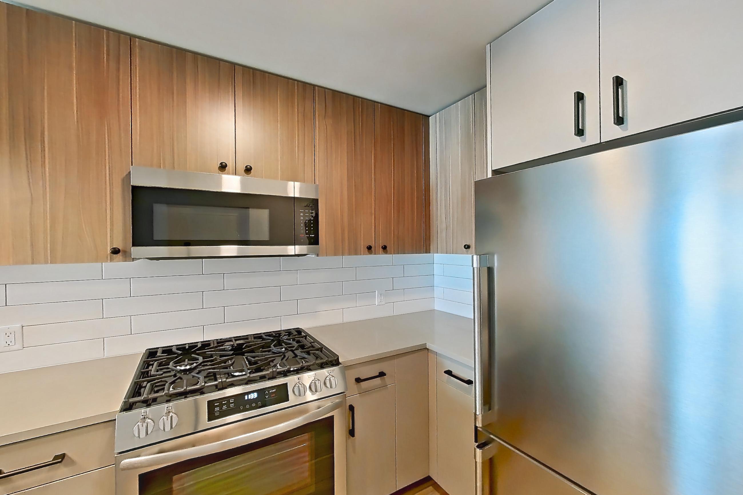 Kitchen, Apartment 422 at The Myles