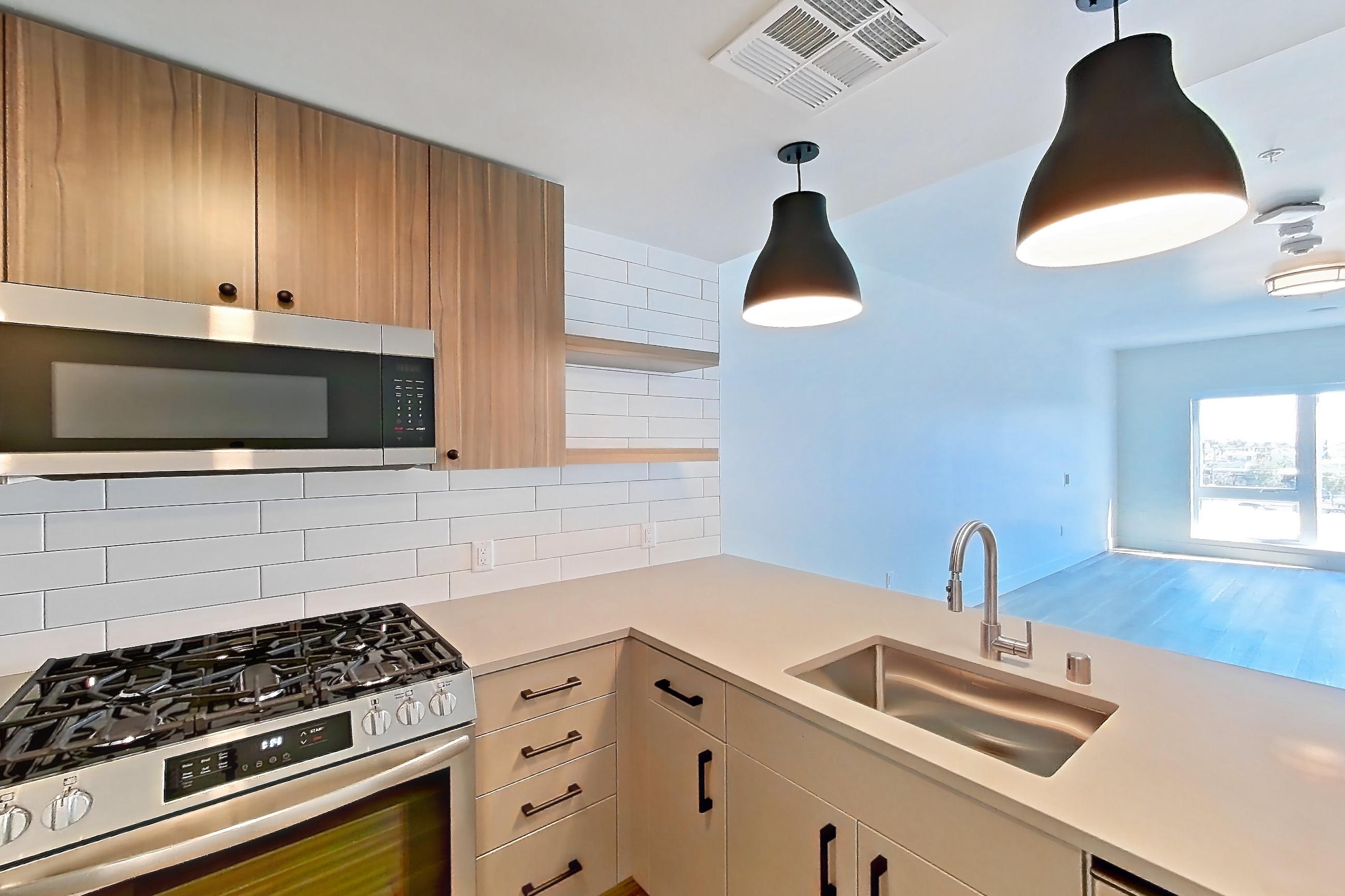 Kitchen, Apartment 425 at The Myles