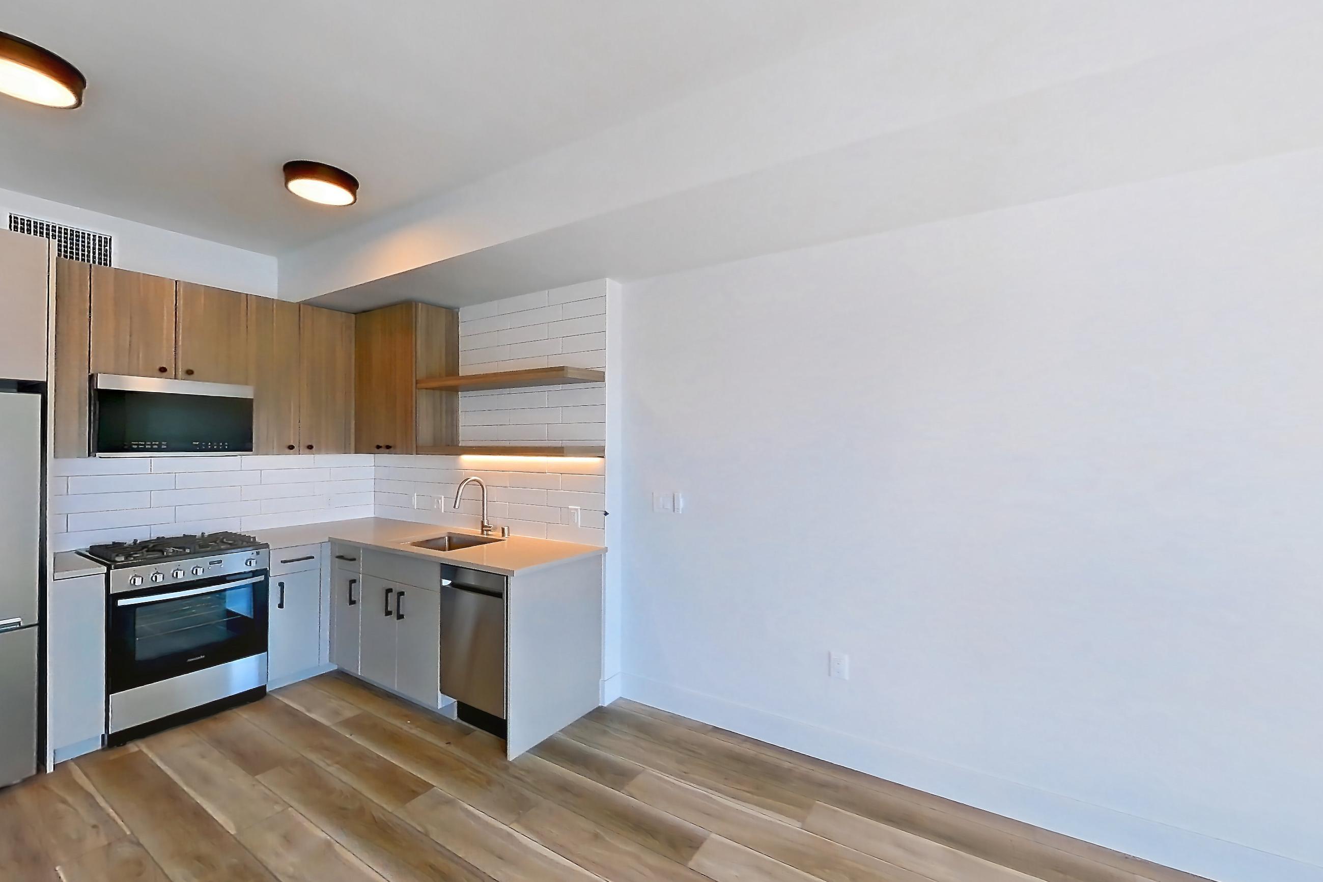 Living space, Apartment 428 at The Myles