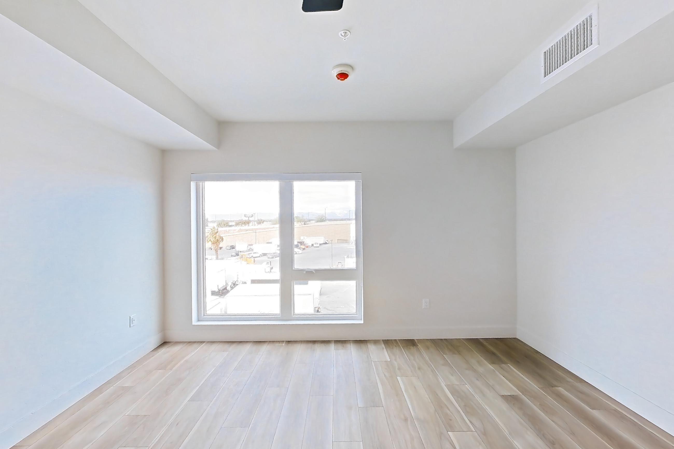 Living space, Apartment 453 at The Myles