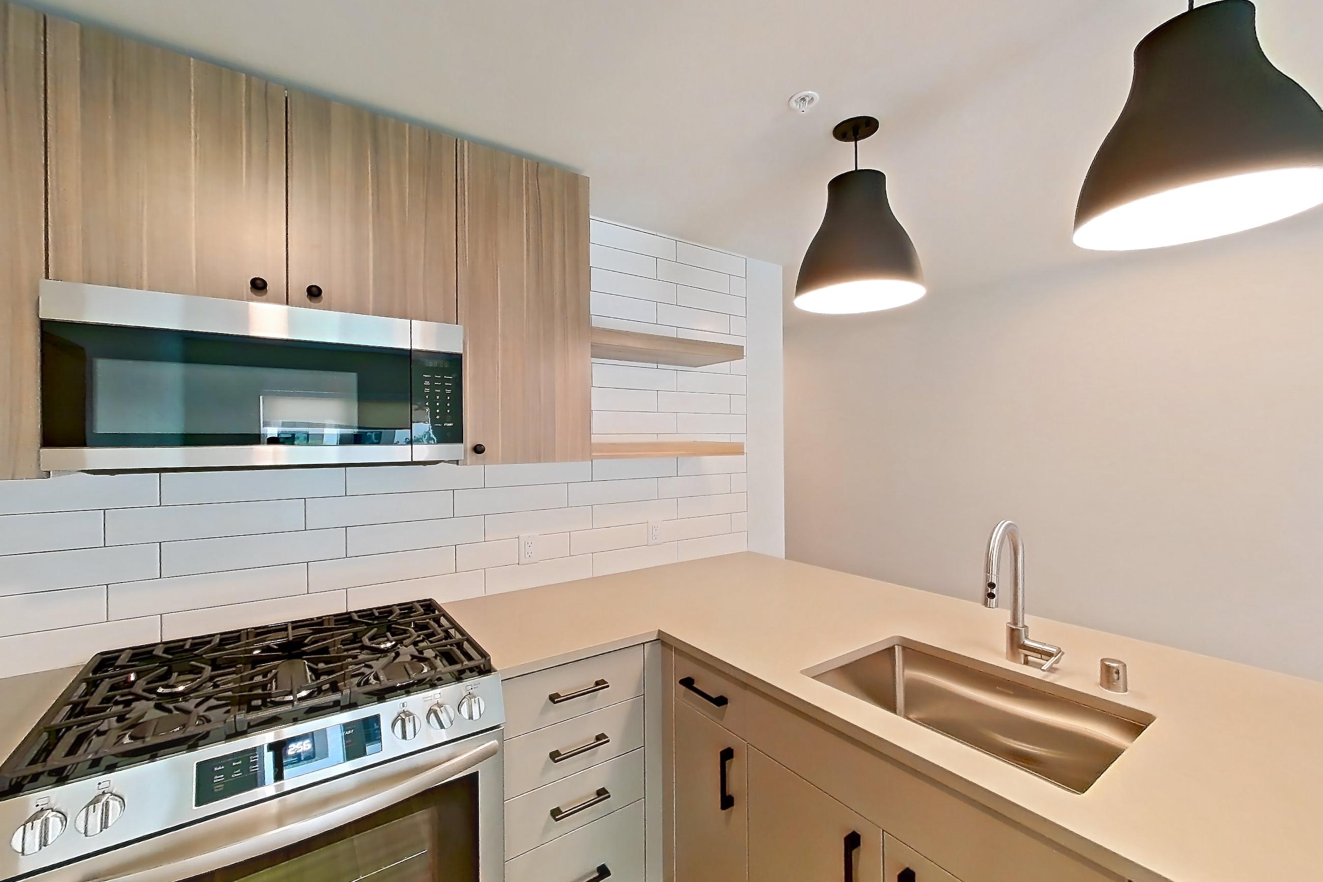Kitchen, Apartment 454 at The Myles