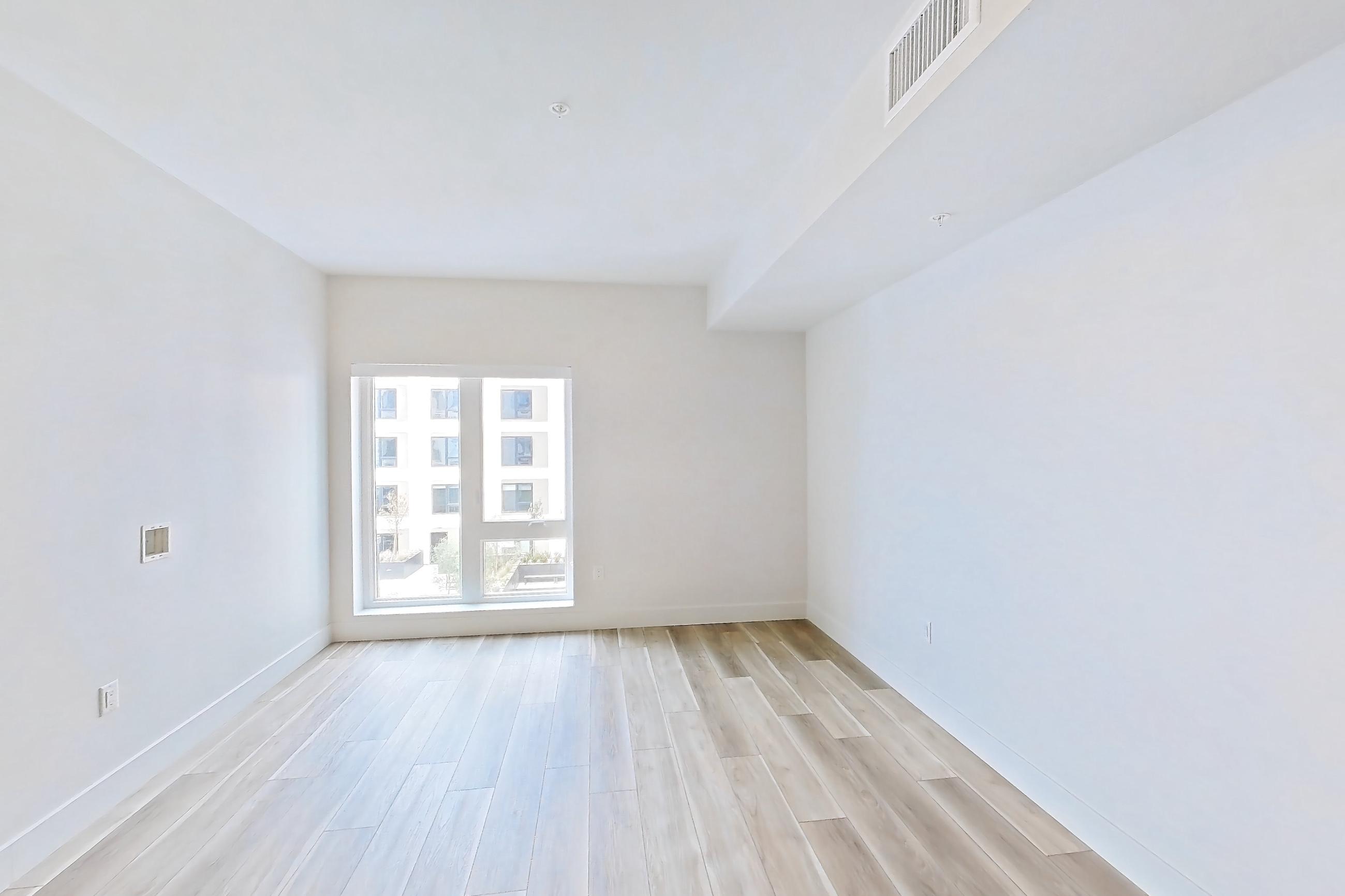 Living room, Apartment 502 at The Myles